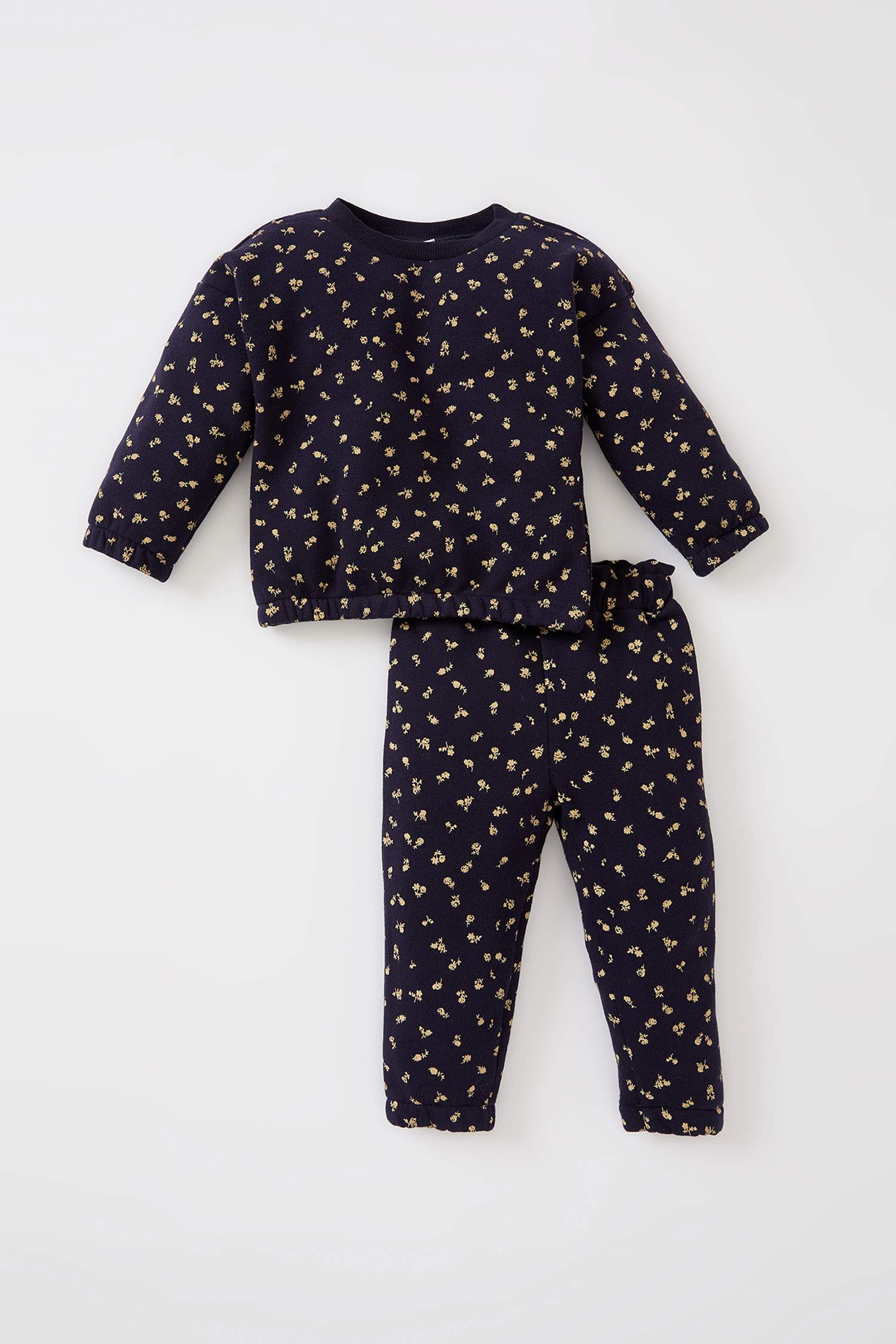 Kız Bebek Regular Fit Desenli Uzun Kollu 2'li Takım