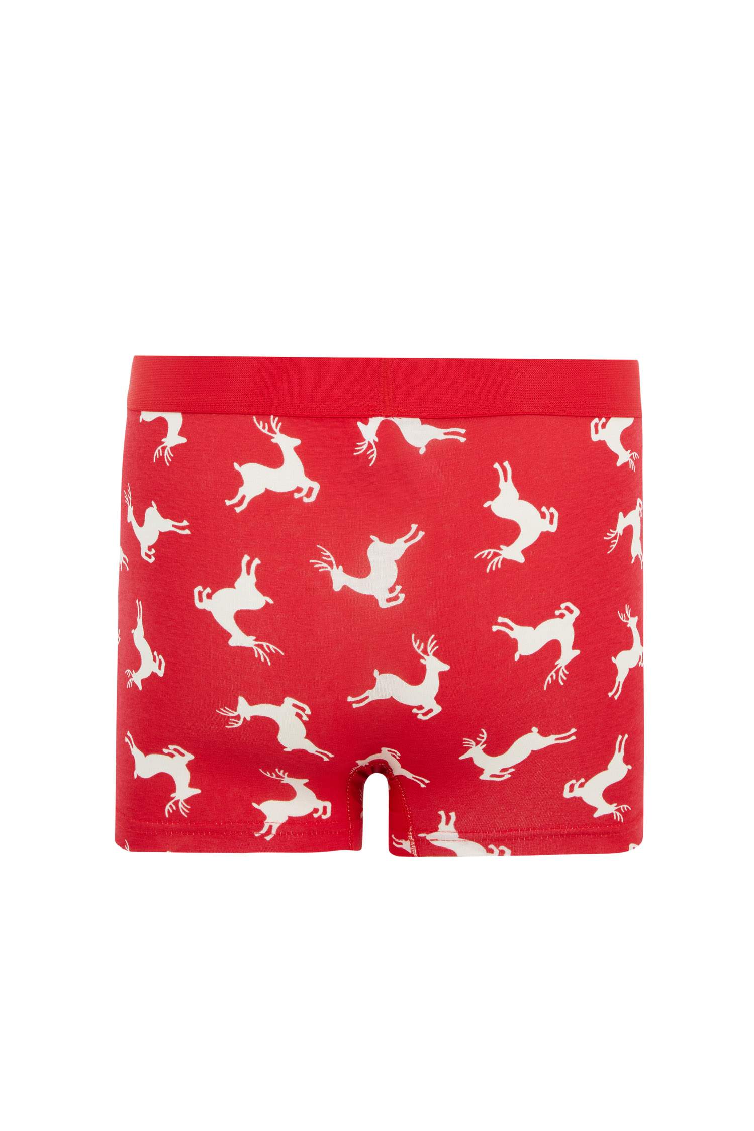 Erkek Geyik Desenli Yılbaşı Temalı Slim Fit Boxer
