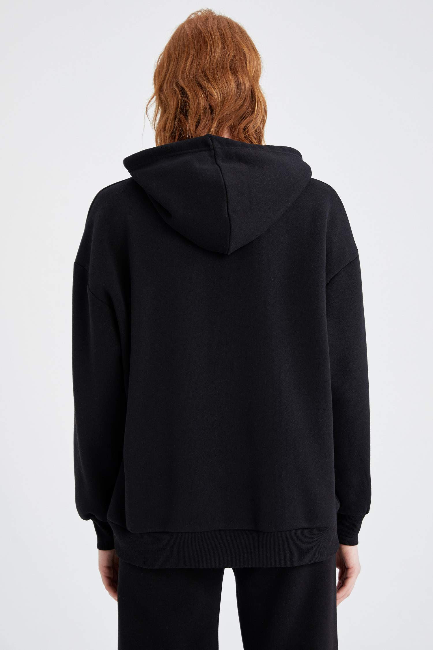 Oversize Fit Kapüşonlu Baskılı Sweatshirt