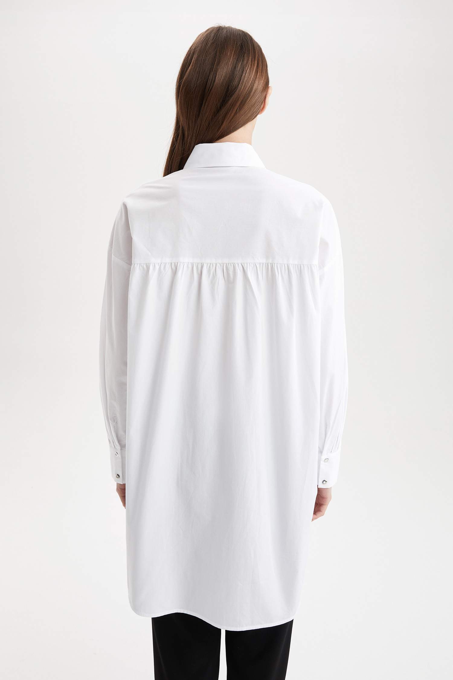 Relax Fit Uzun Kollu Poplin Gömlek Tunik