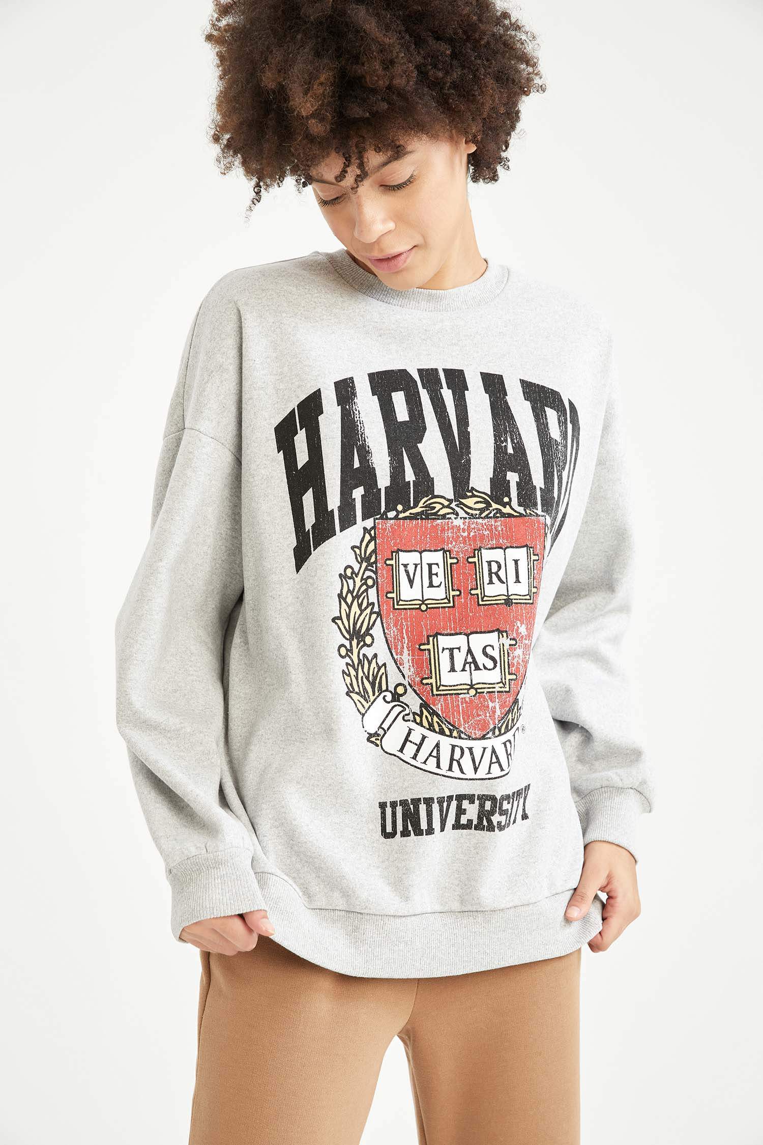 Harvard University Lisanslı Oversize Fit Sweatshirt