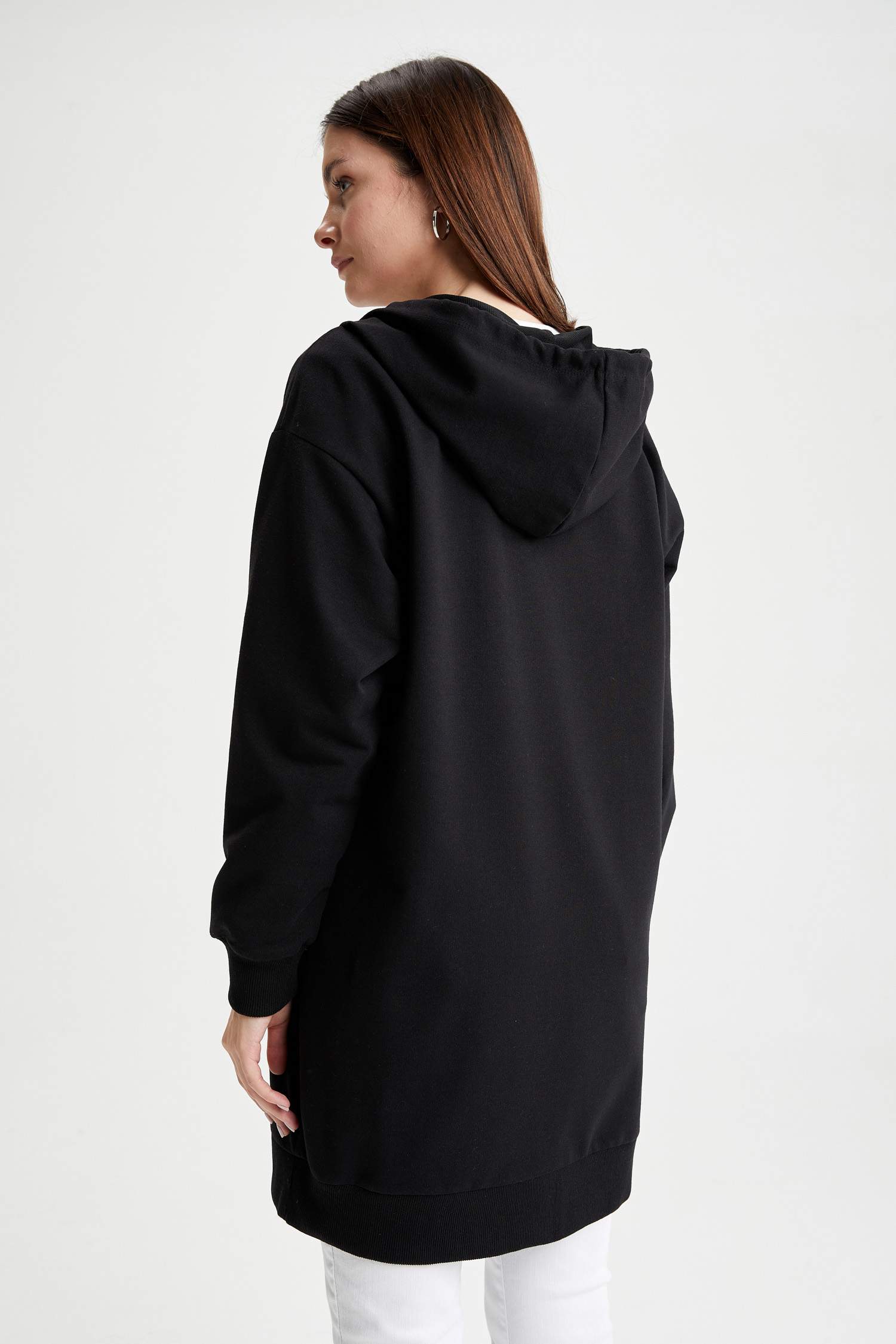 Regular Fit Kapüşonlu Kanguru Cepli Sweat Hırka