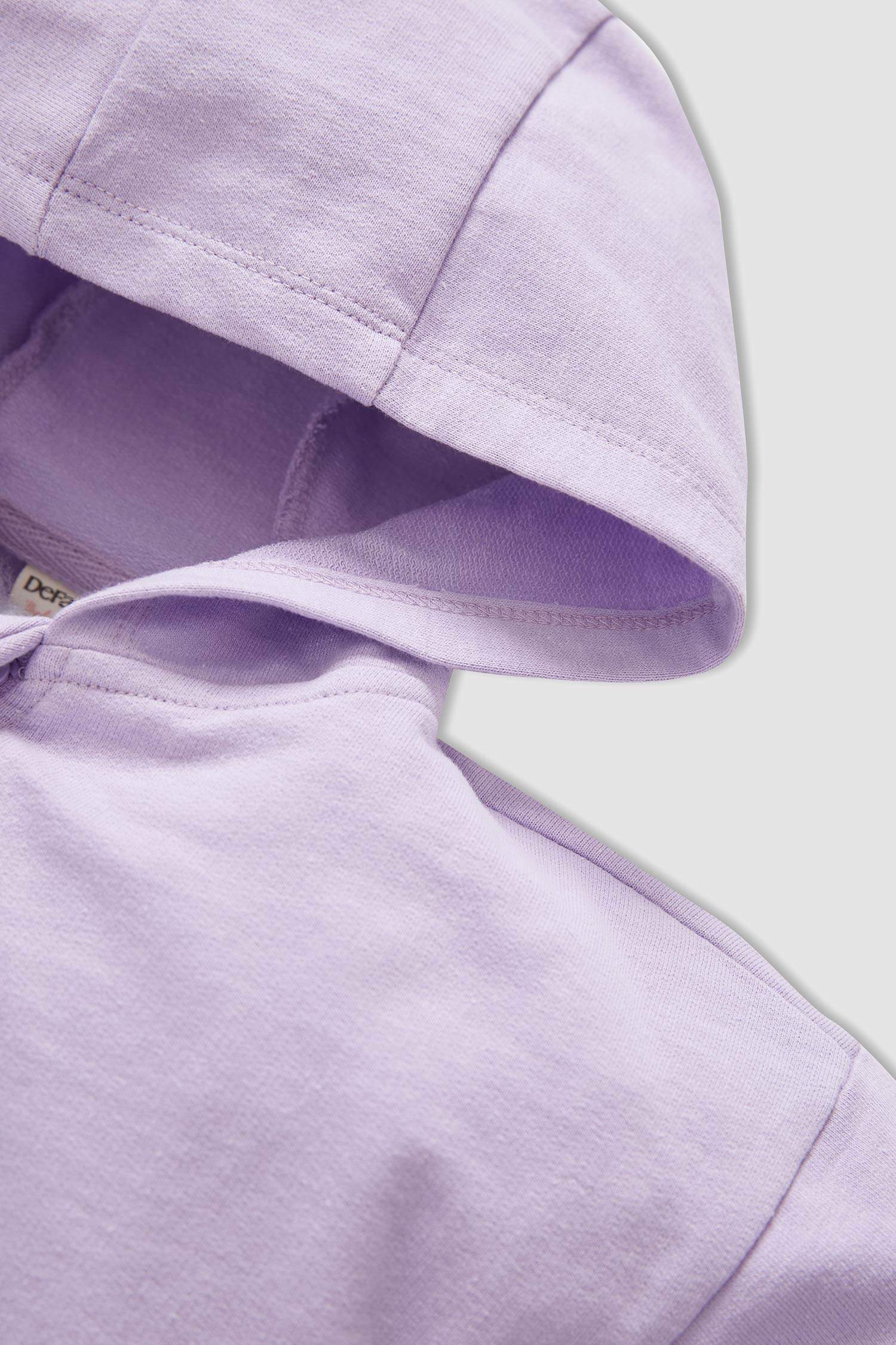 Kız Bebek Kapüşonlu Uzun Kollu Pamuklu Sweat Hırka