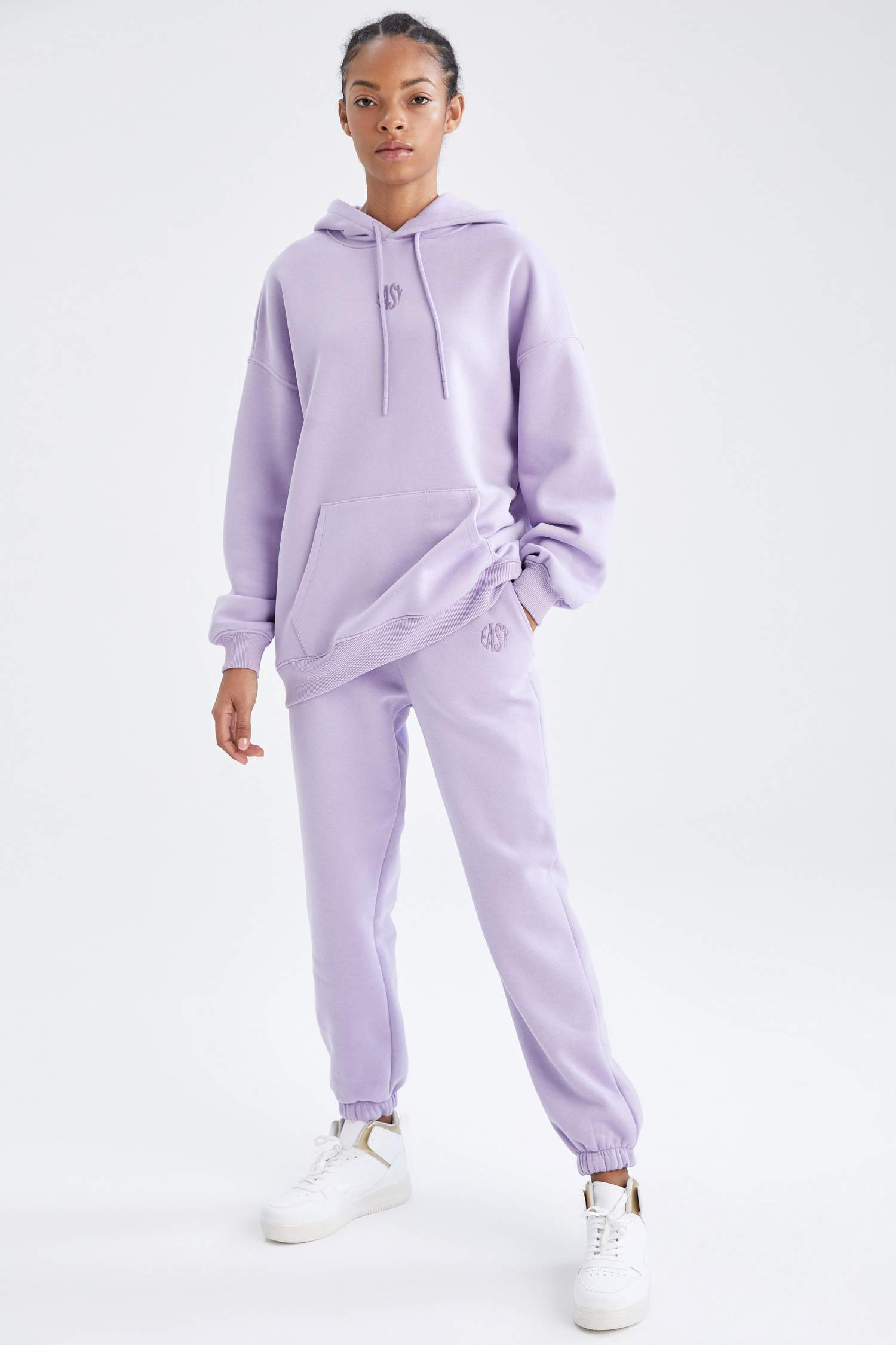 Defacto Fit Kalın Sweatshirt Kumaşı İçi Yumuşak Tüylü Jogger Eşofman Altı