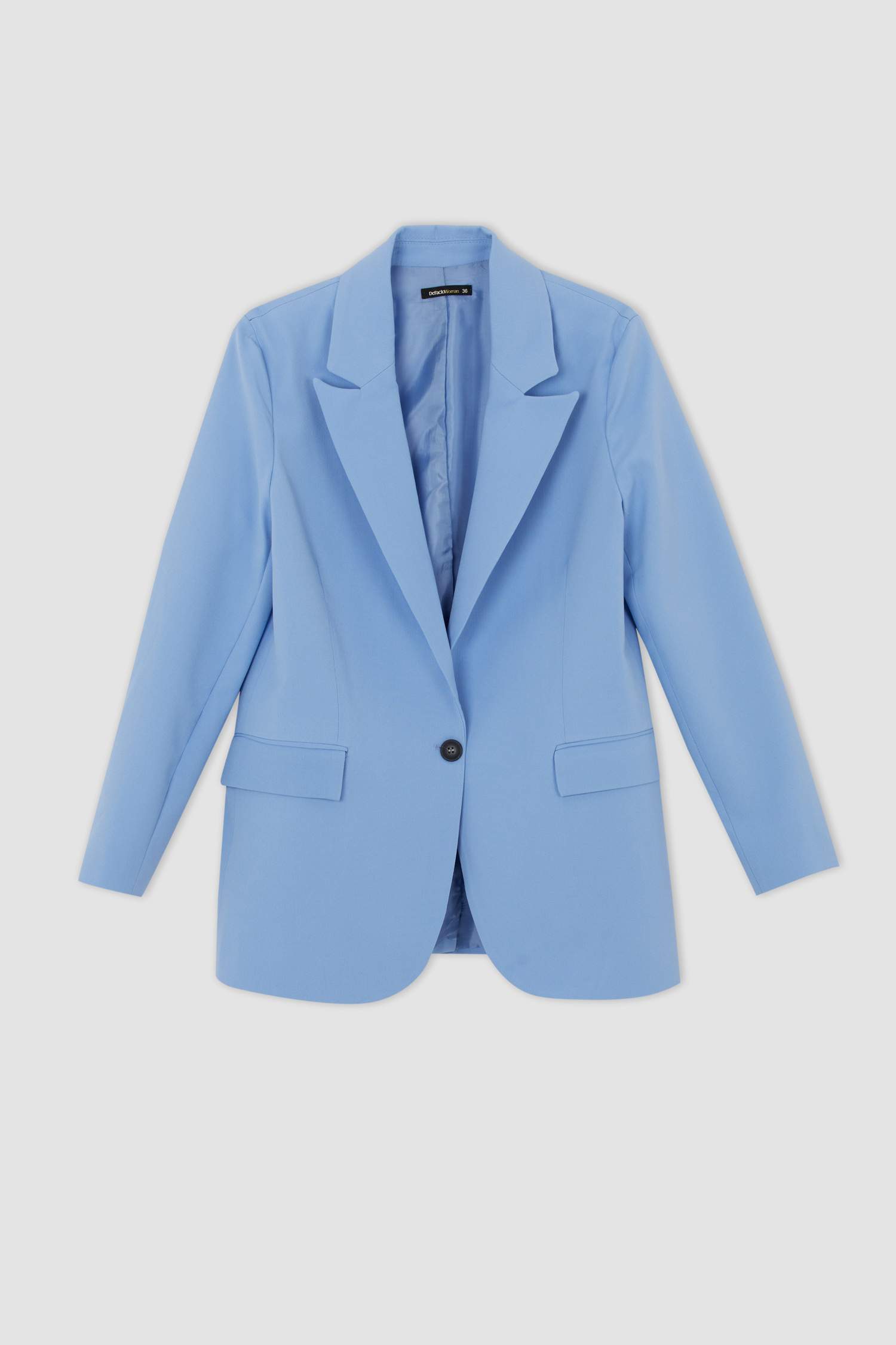 Oversize Fit Cep Kapaklı Tek Yırtmaçlı Blazer Ceket