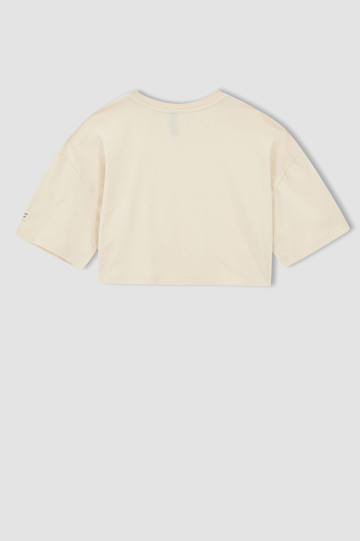 Defacto Fit Oversize Fit Bisiklet Yaka Crop Organik Pamuk Spor Tişört