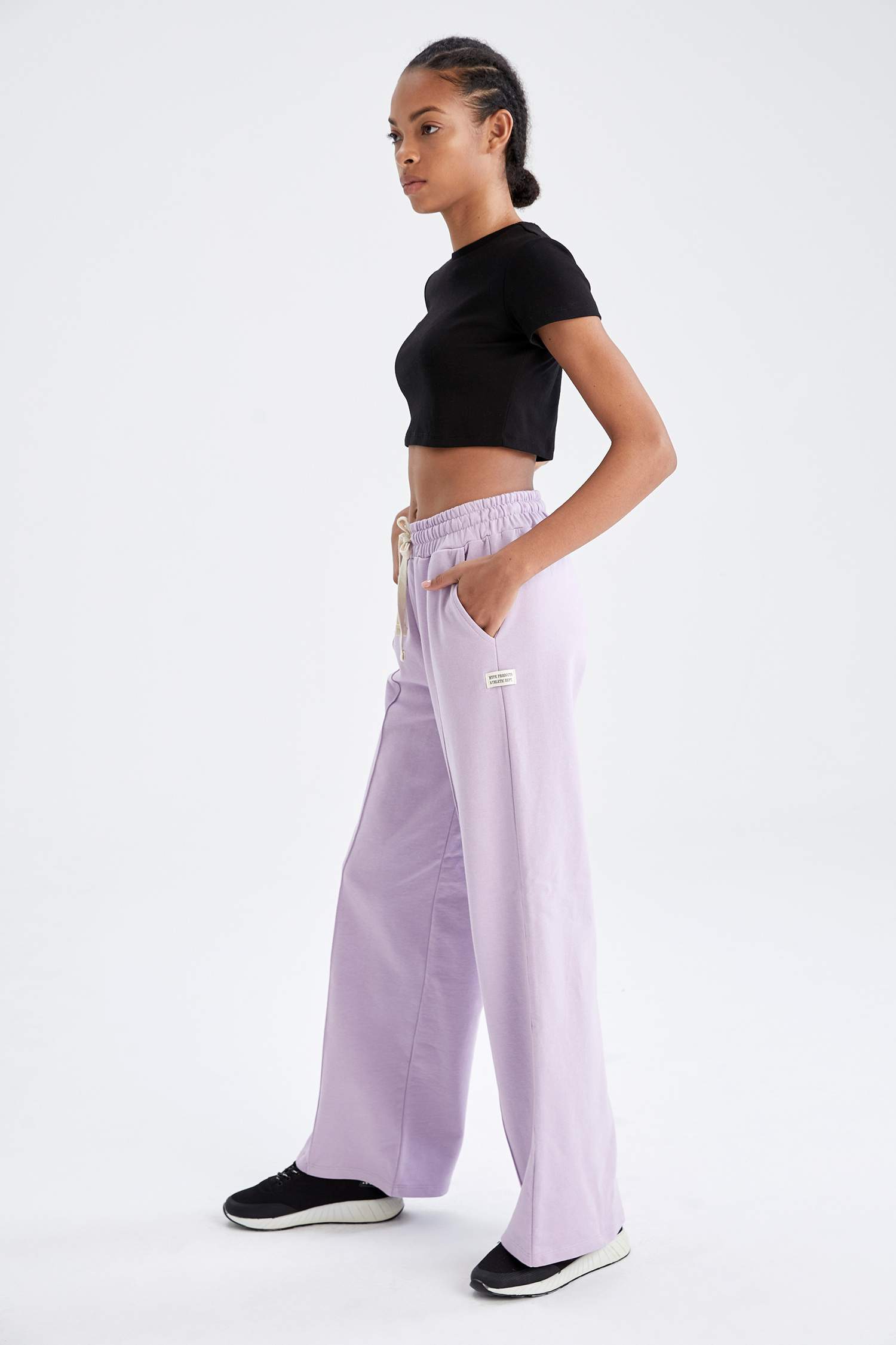 Defacto Fit Relax Fit Beli Bağcıklı Geniş Paça Eşofman Alt