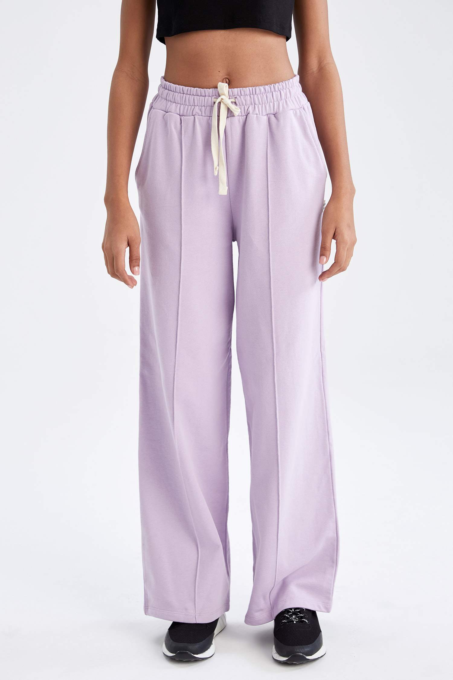 Defacto Fit Relax Fit Beli Bağcıklı Geniş Paça Eşofman Alt