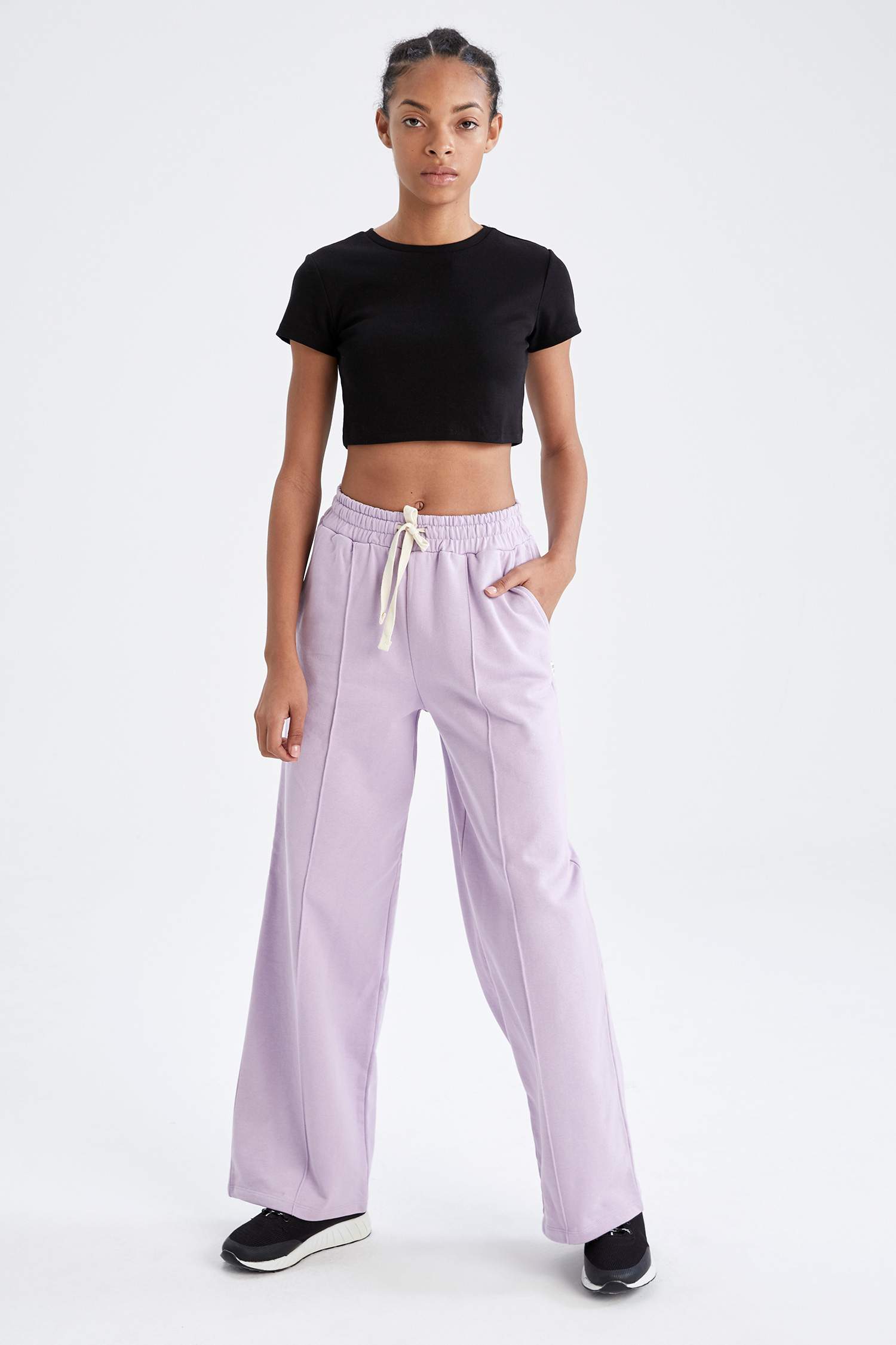 Defacto Fit Relax Fit Beli Bağcıklı Geniş Paça Eşofman Alt