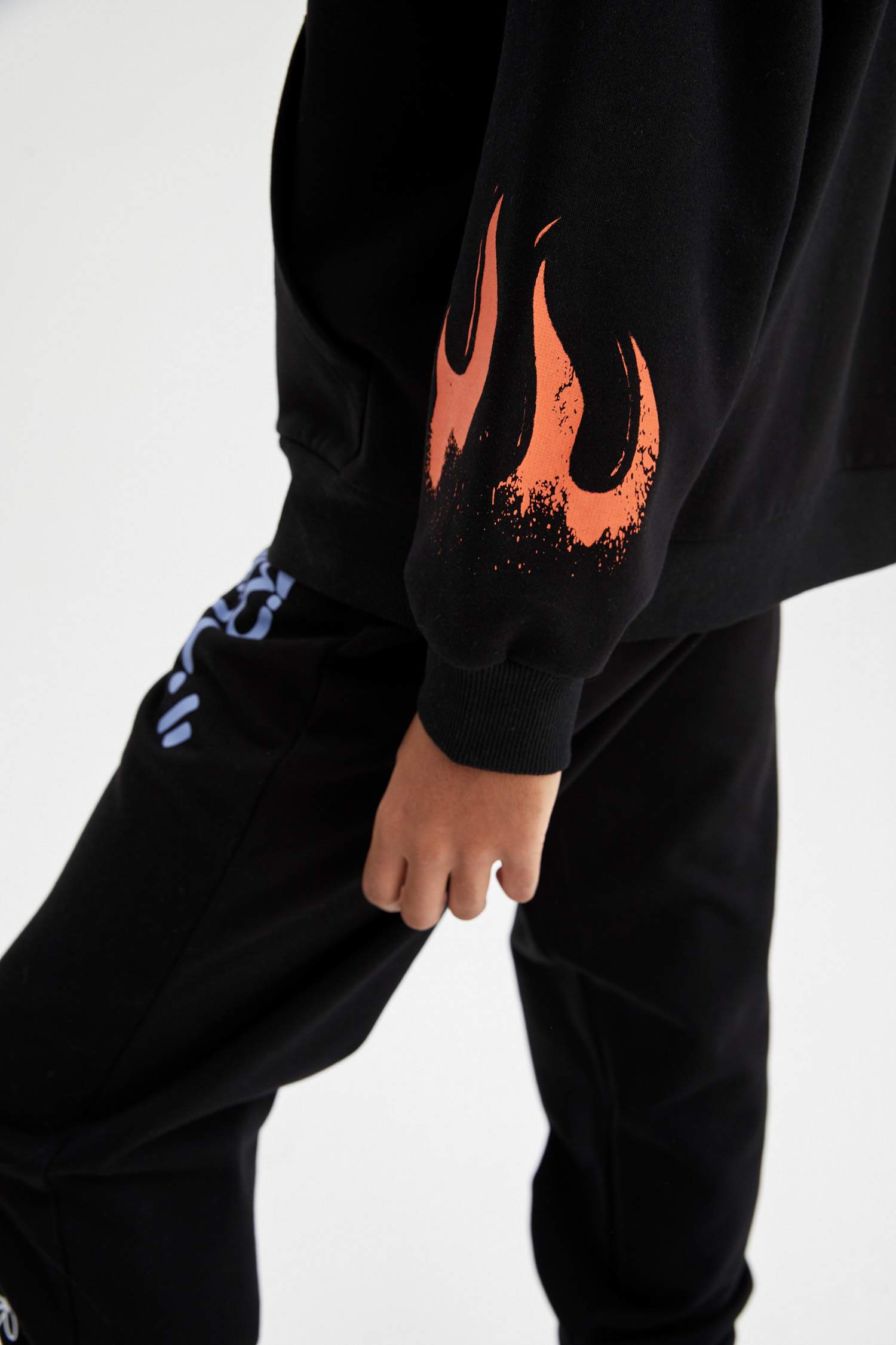 Coool Oversize Fit Slogan Baskılı Kapüşonlu Uzun Kollu Sweatshirt