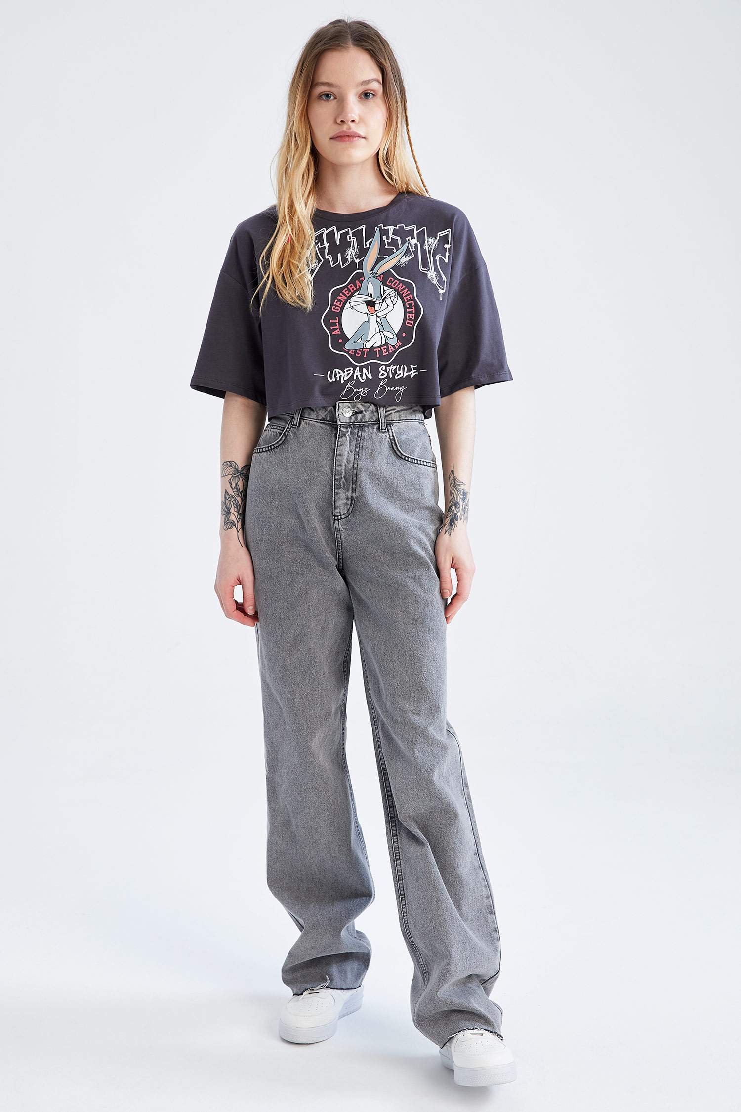Coool Oversize Fit Looney Tunes Lisanslı Bisiklet Yaka Tişört