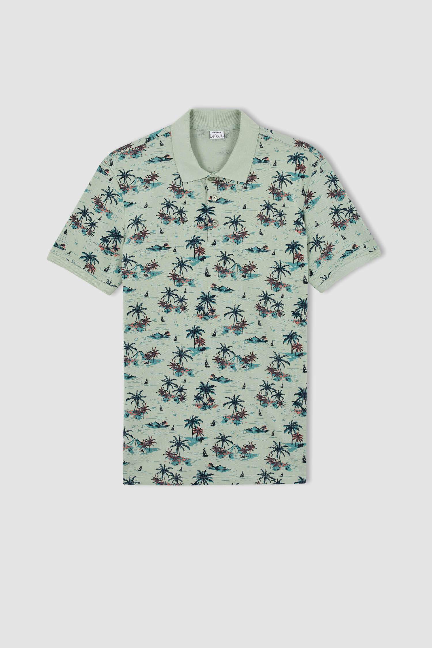 Regular Fit Polo Yaka Pamuklu Penye Tişört