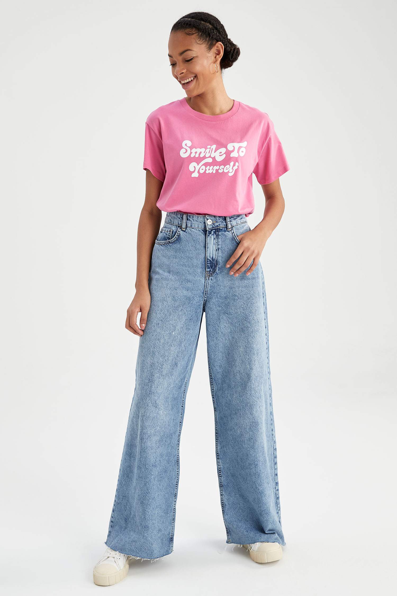 Regular Fit Slogan Baskılı Kısa Kollu Tişört