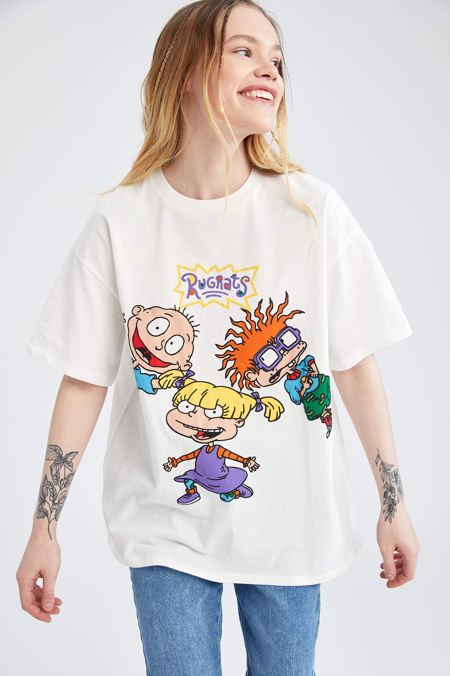 Coool Rugrats Lisanslı Oversize Fit Bisiklet Yaka Kısa Kollu Tişört