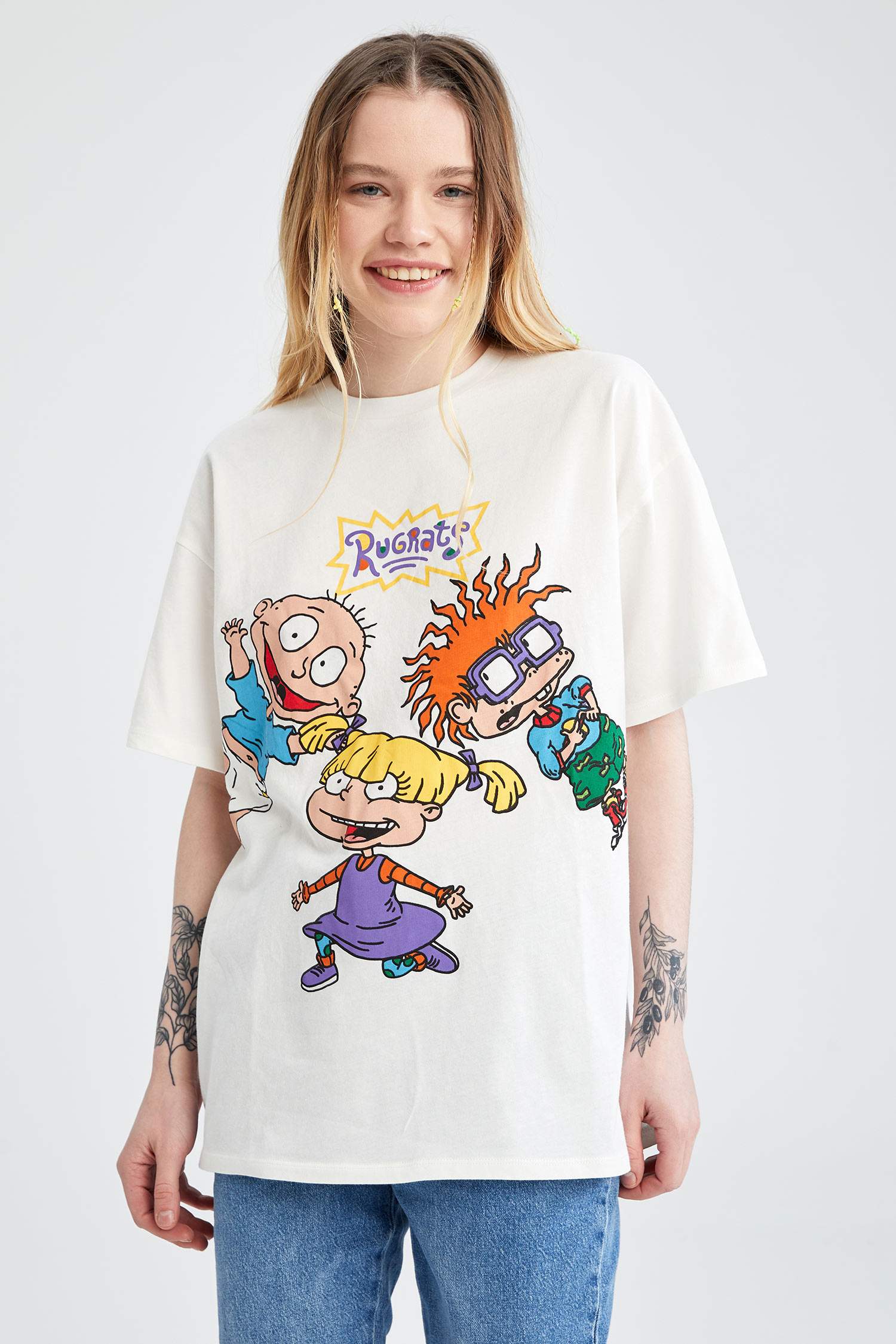 Coool Rugrats Lisanslı Oversize Fit Bisiklet Yaka Kısa Kollu Tişört