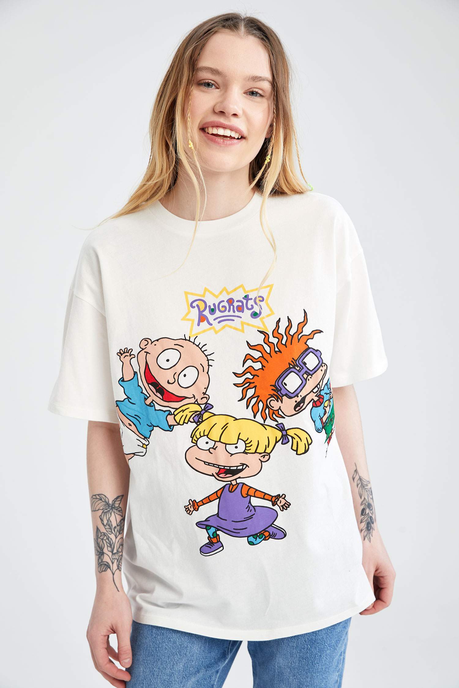 Coool Rugrats Lisanslı Oversize Fit Bisiklet Yaka Kısa Kollu Tişört