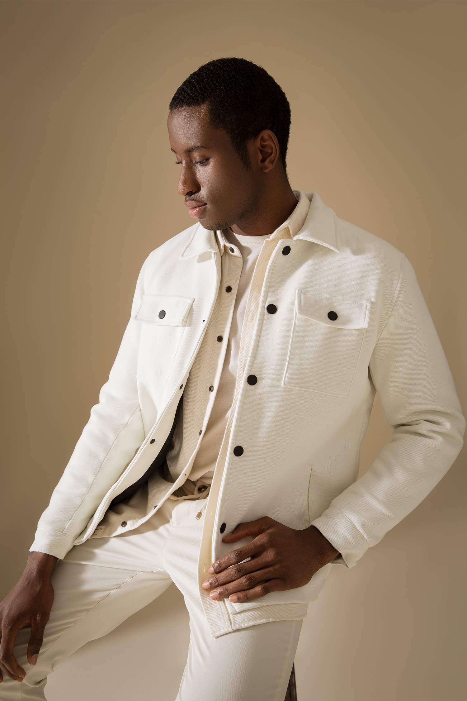 Slim Fit Polo Yaka Çift Cepli Mont