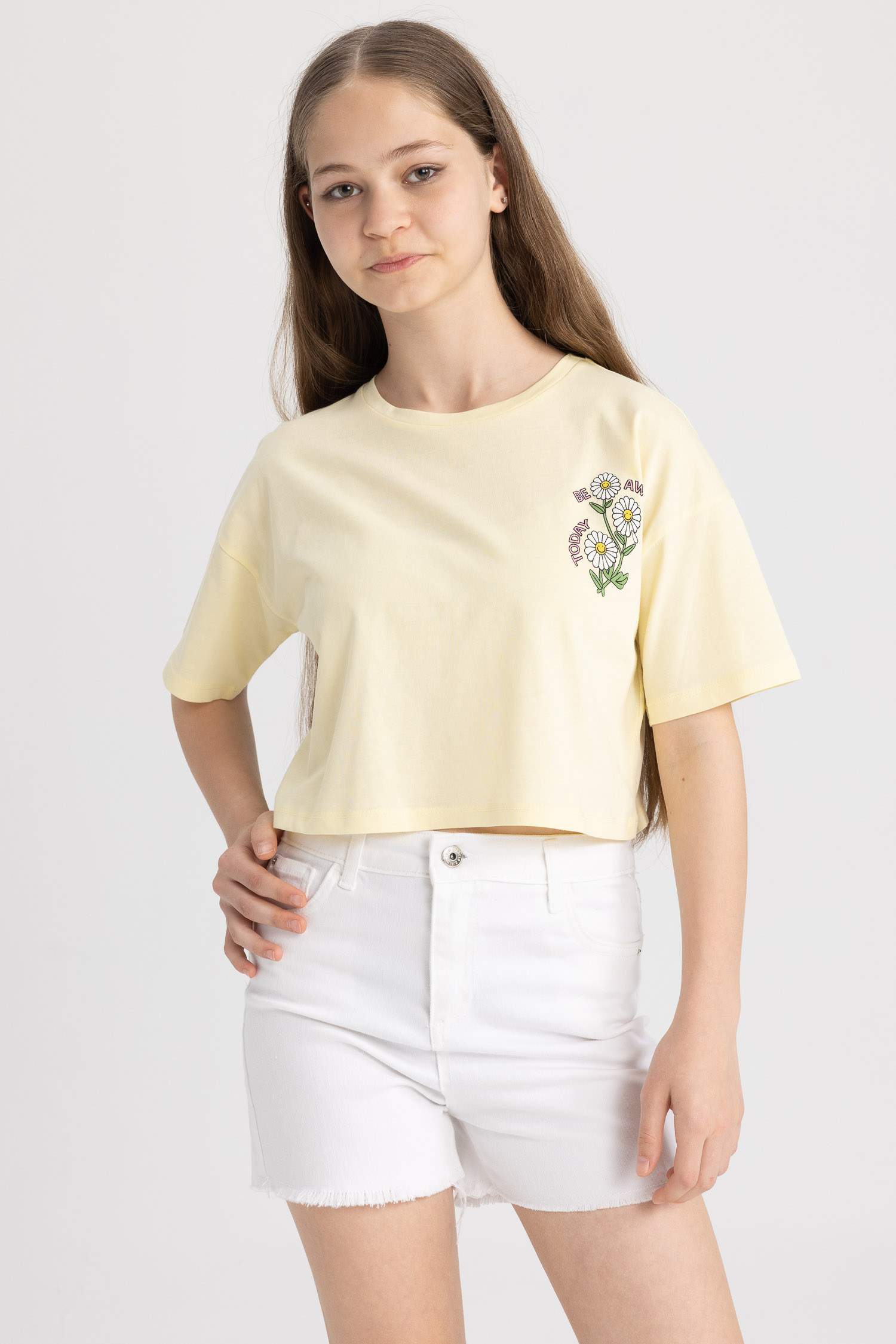 Gelb M Dchen Cropped T Shirt Defacto