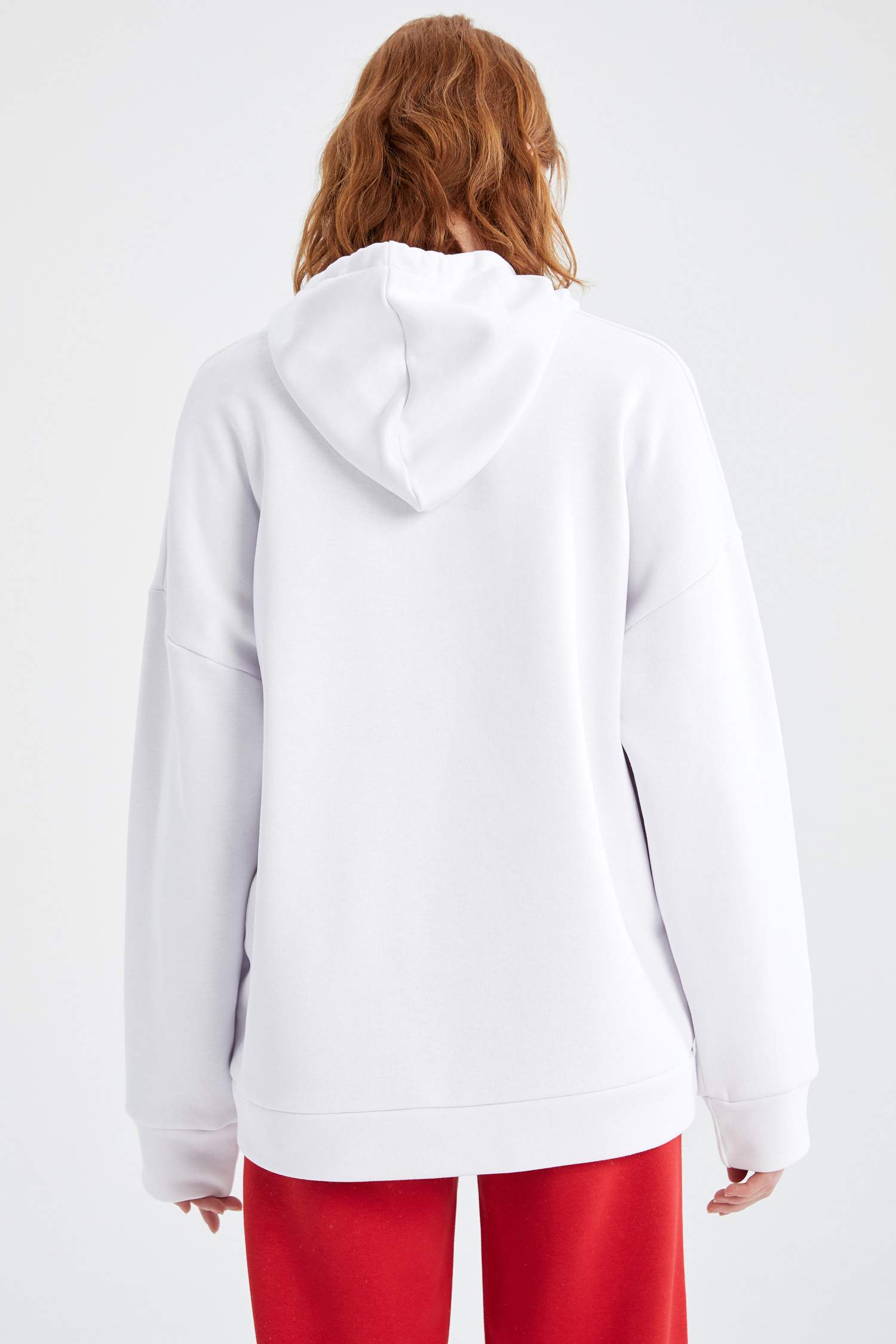 Oversize Fit Kapüşonlu Kanguru Cepli Sweatshirt