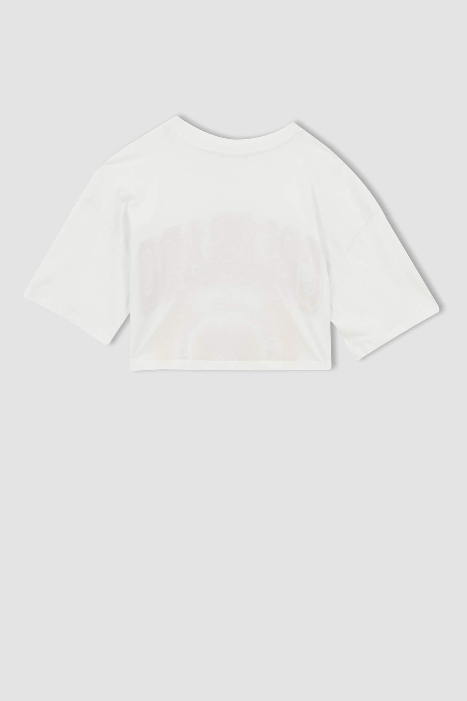 Coool Loose Fit Kolej Baskılı Pamuklu Kısa Kollu Crop Tişört