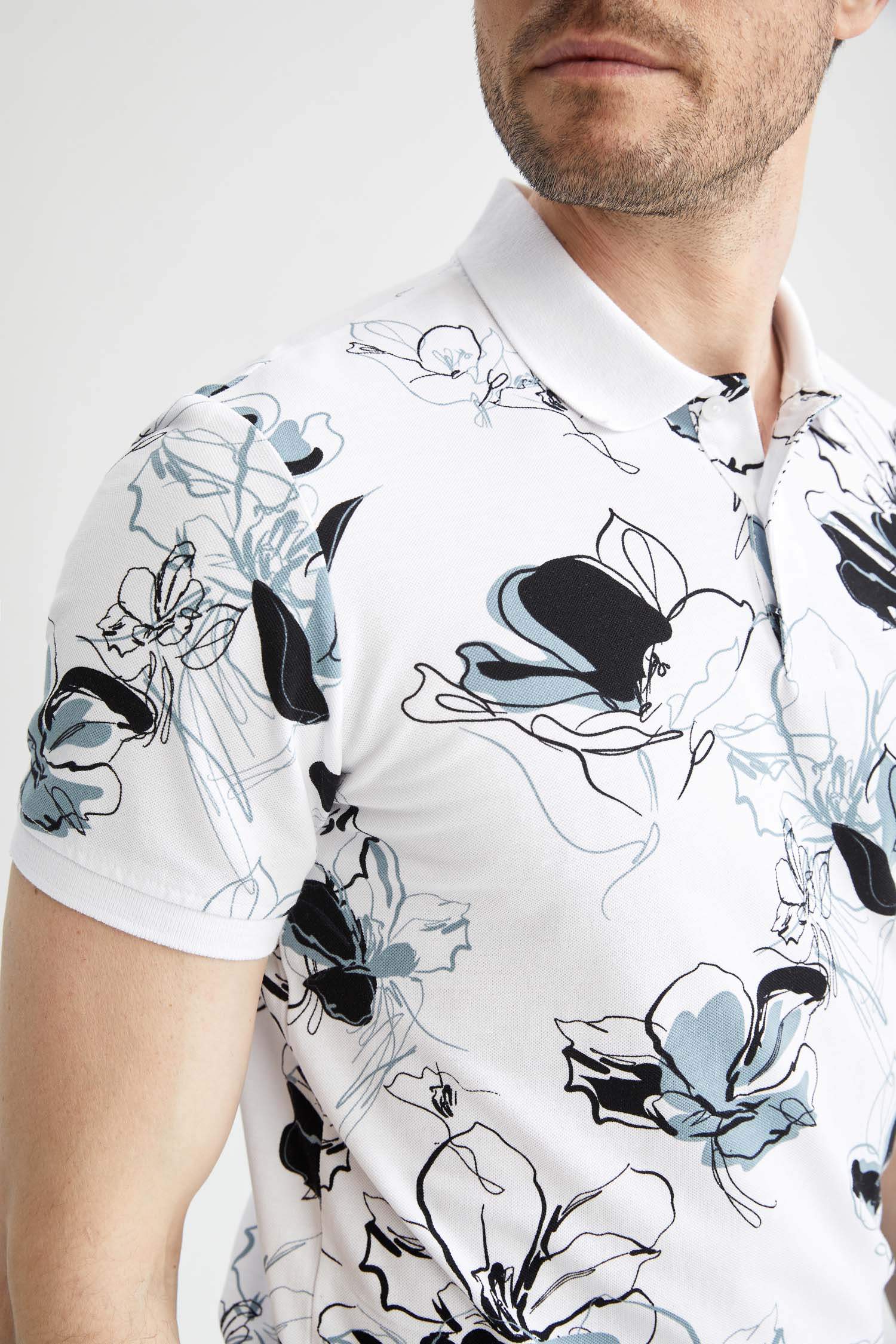 Slim Fit Polo Yaka Pamuklu Penye Tişört