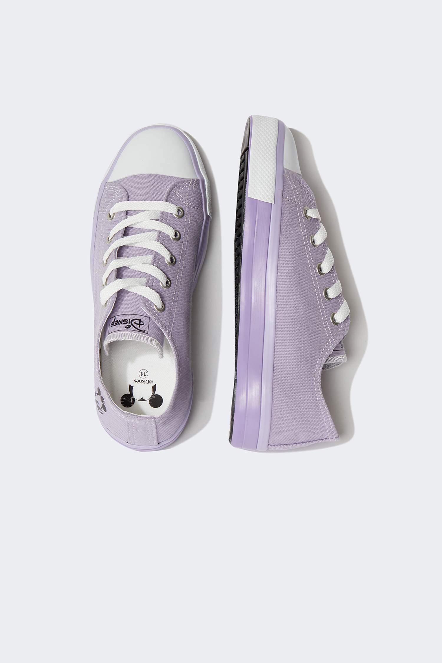 Kız Çocuk Disney Mickey & Minnie Lisanslı Bağcıklı Düz Taban Sneaker