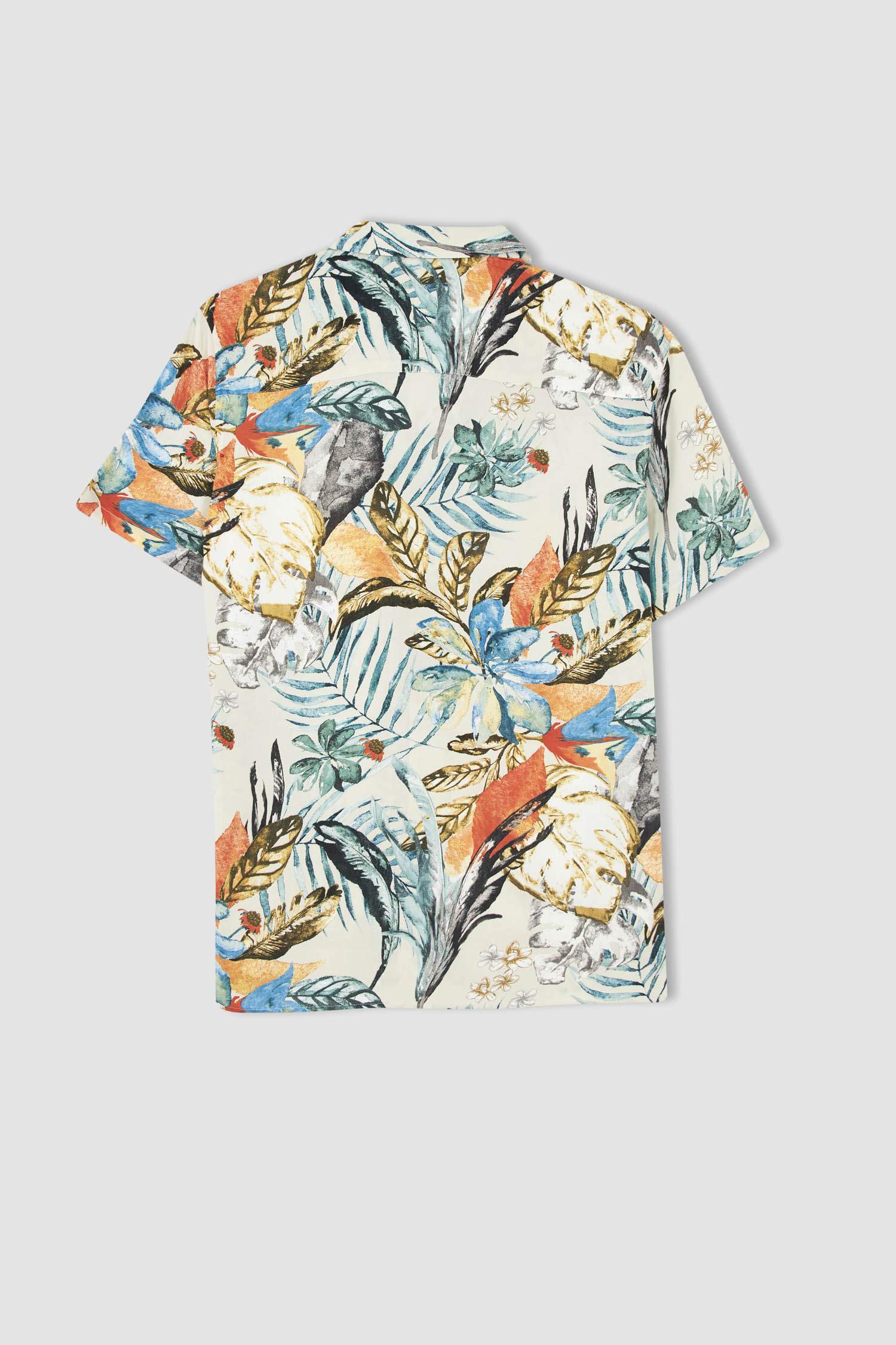Regular Fit Apaş Yaka Kısa Kollu Hawaii Gömlek