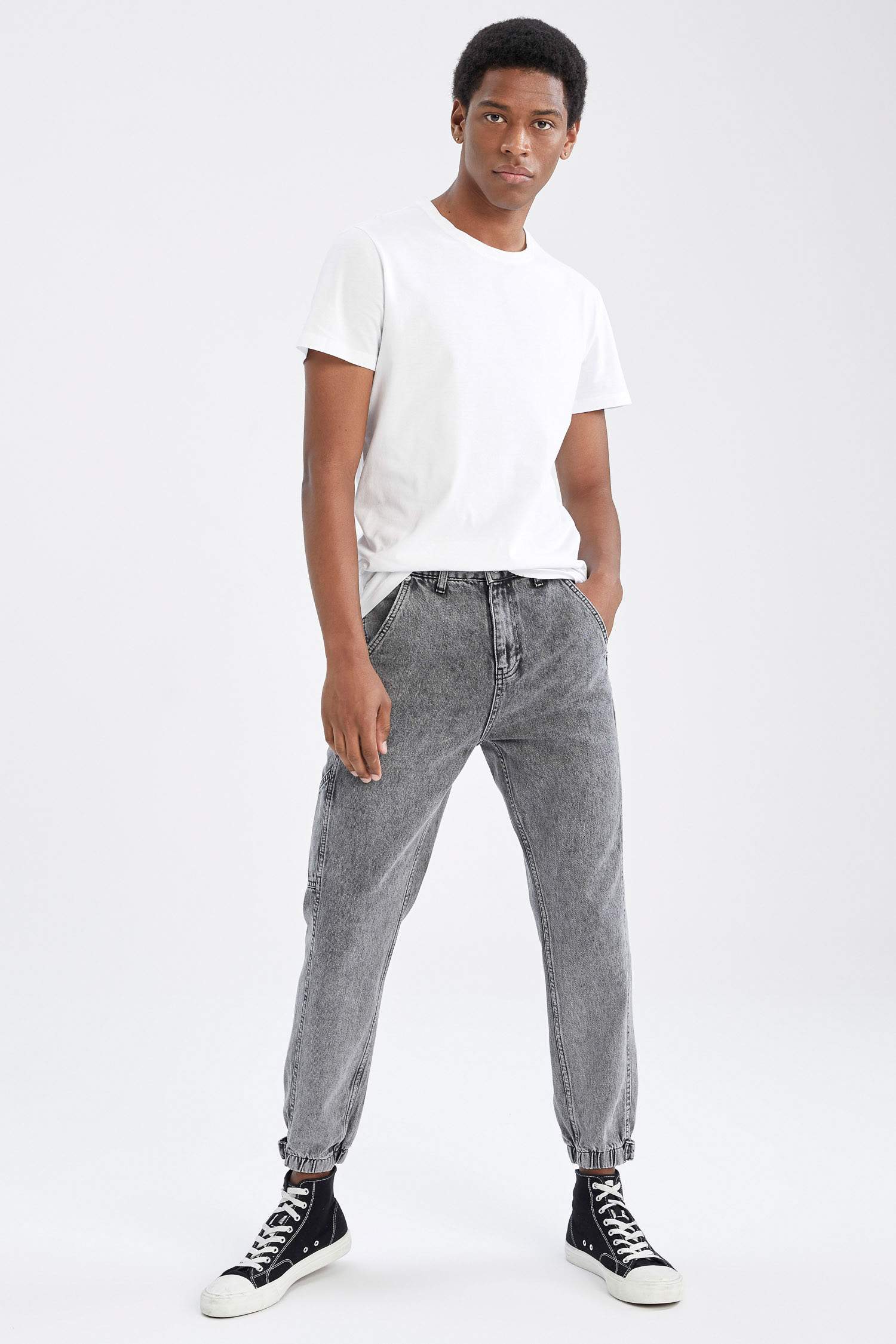 Normal Bel Boru Paça Jogger Jean Pantolon