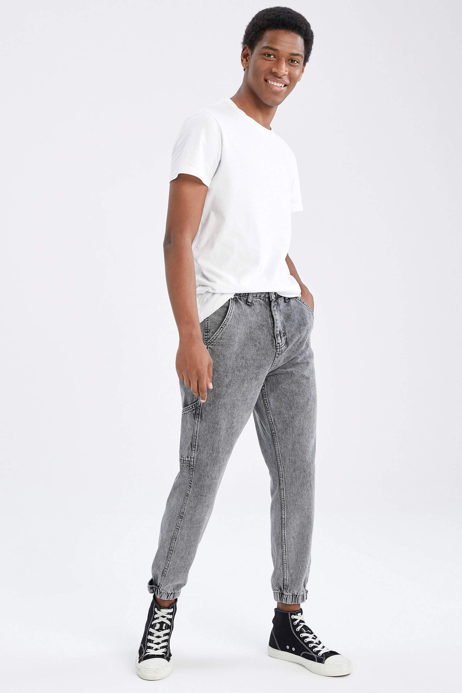 Normal Bel Boru Paça Jogger Jean Pantolon