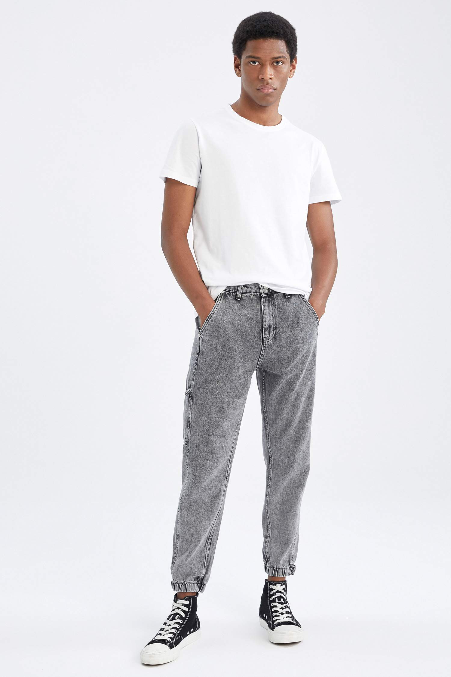 Normal Bel Boru Paça Jogger Jean Pantolon