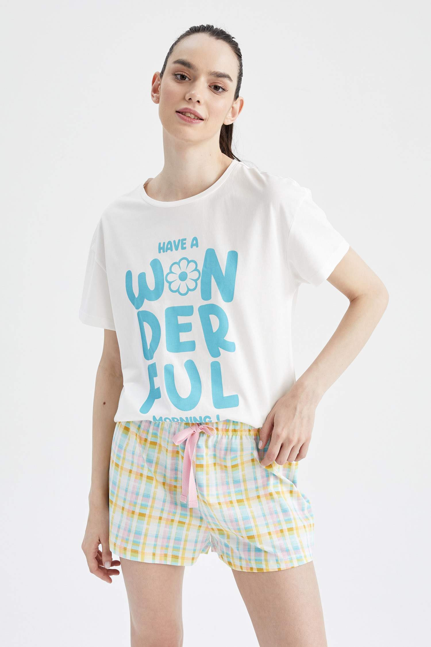 Defacto Fall in Love Regular Fit Baskılı Pijama Takımı. 1 Defacto Fall in Love Regular Fit Baskılı Pijama Takımı. 1