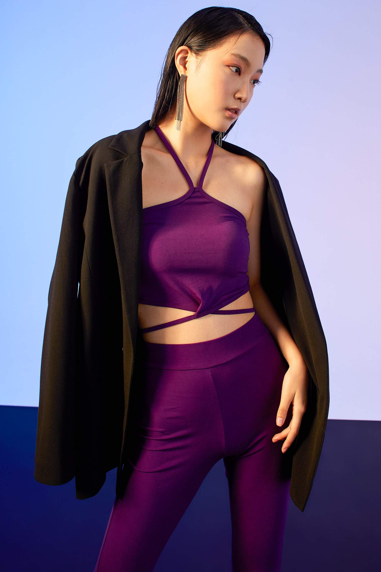 Slim Fit Boyundan Bağlama Detaylı Crop Atlet