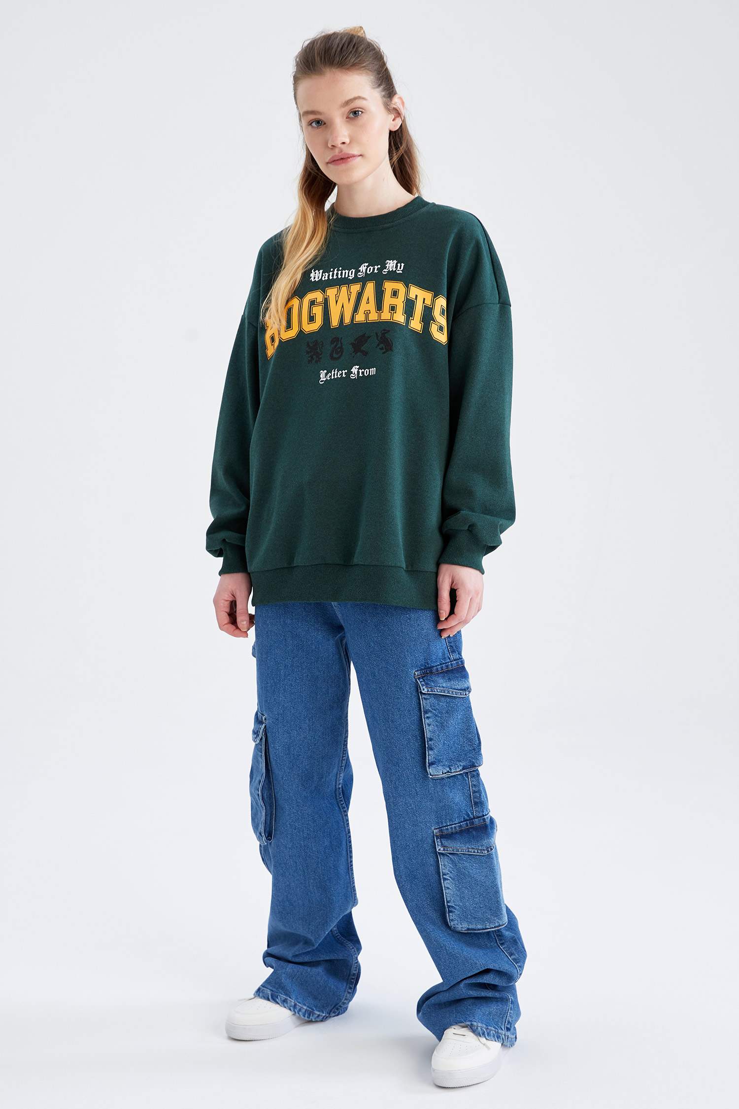 Coool Harry Potter Lisanslı Bisiklet Yaka Oversize Fit Uzun Kollu Sweatshirt