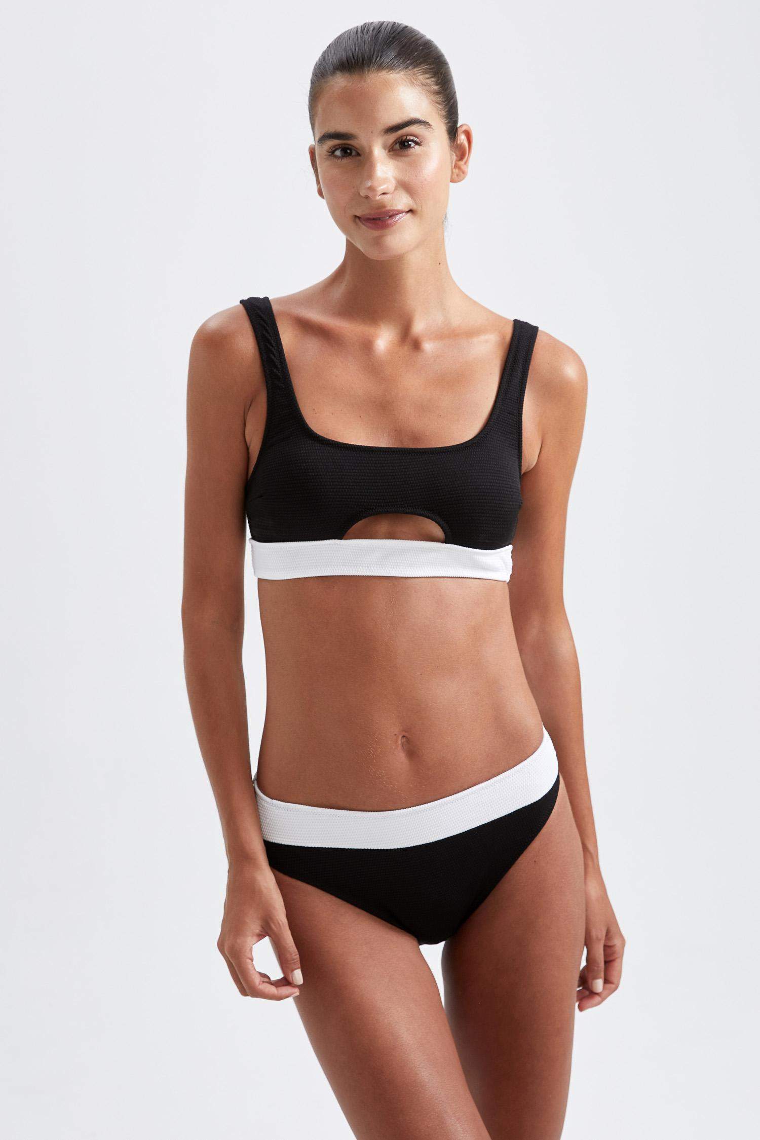 Black Woman Regular Fit Bikini Top Defacto