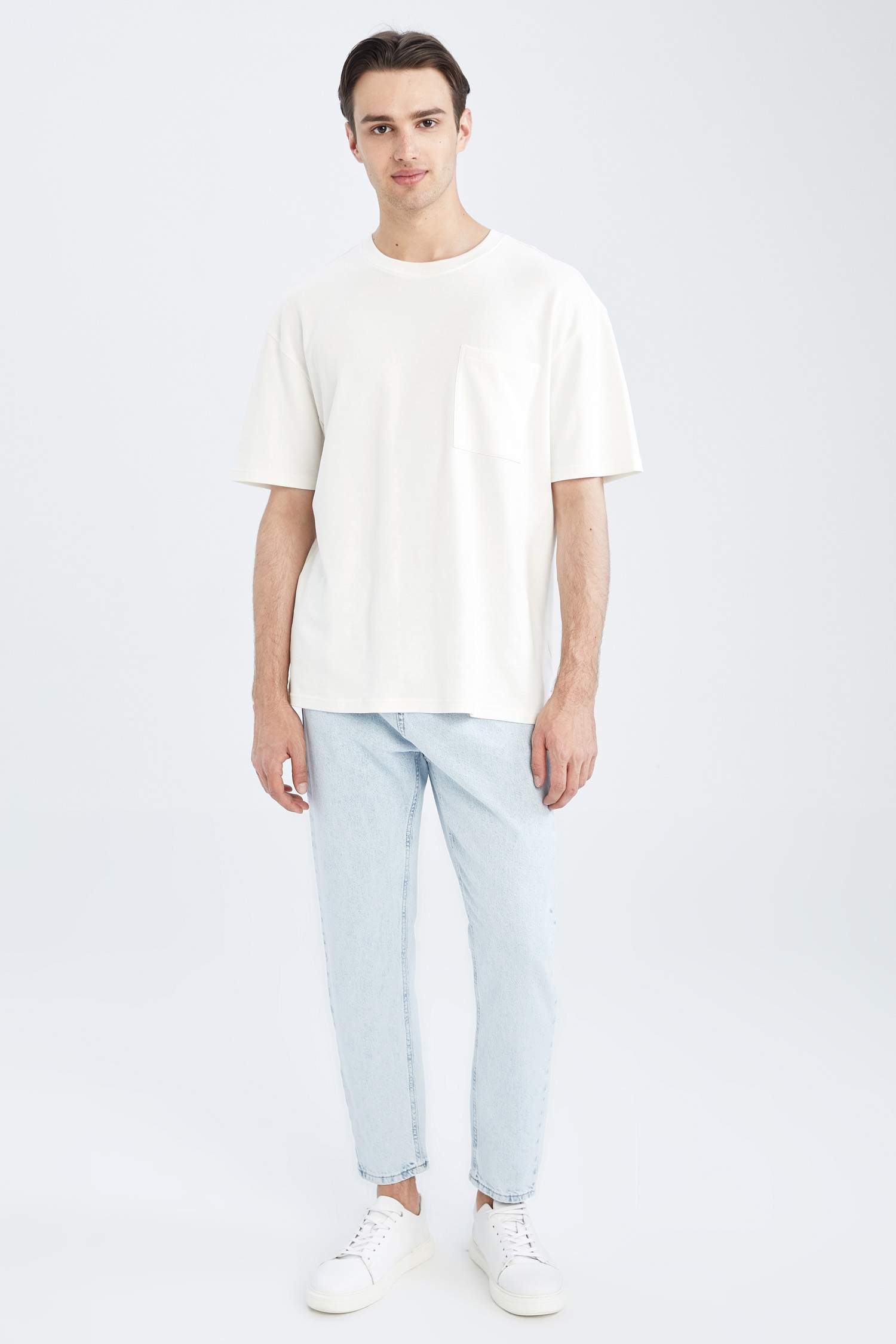 Loose Fit Normal Bel Kısa Paça Jean Pantolon