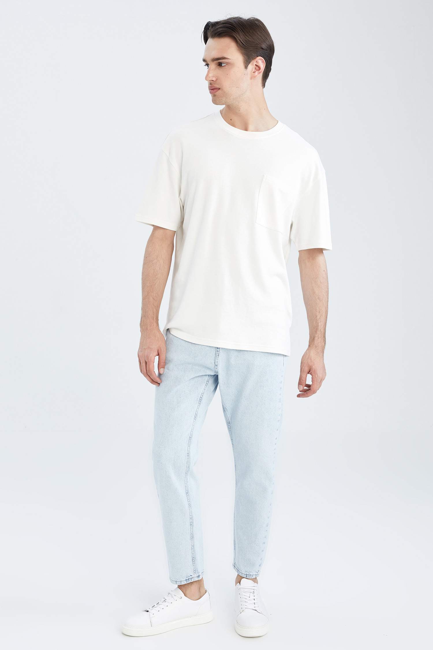 Loose Fit Normal Bel Kısa Paça Jean Pantolon