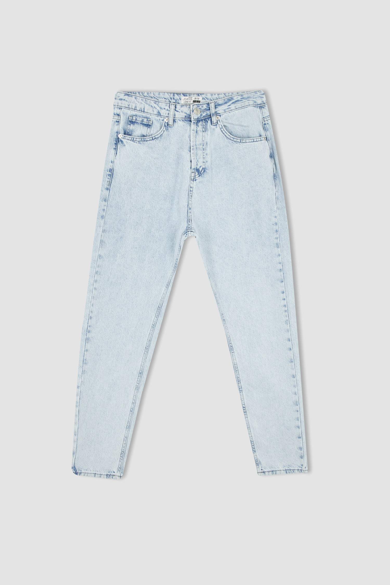 Loose Fit Normal Bel Kısa Paça Jean Pantolon