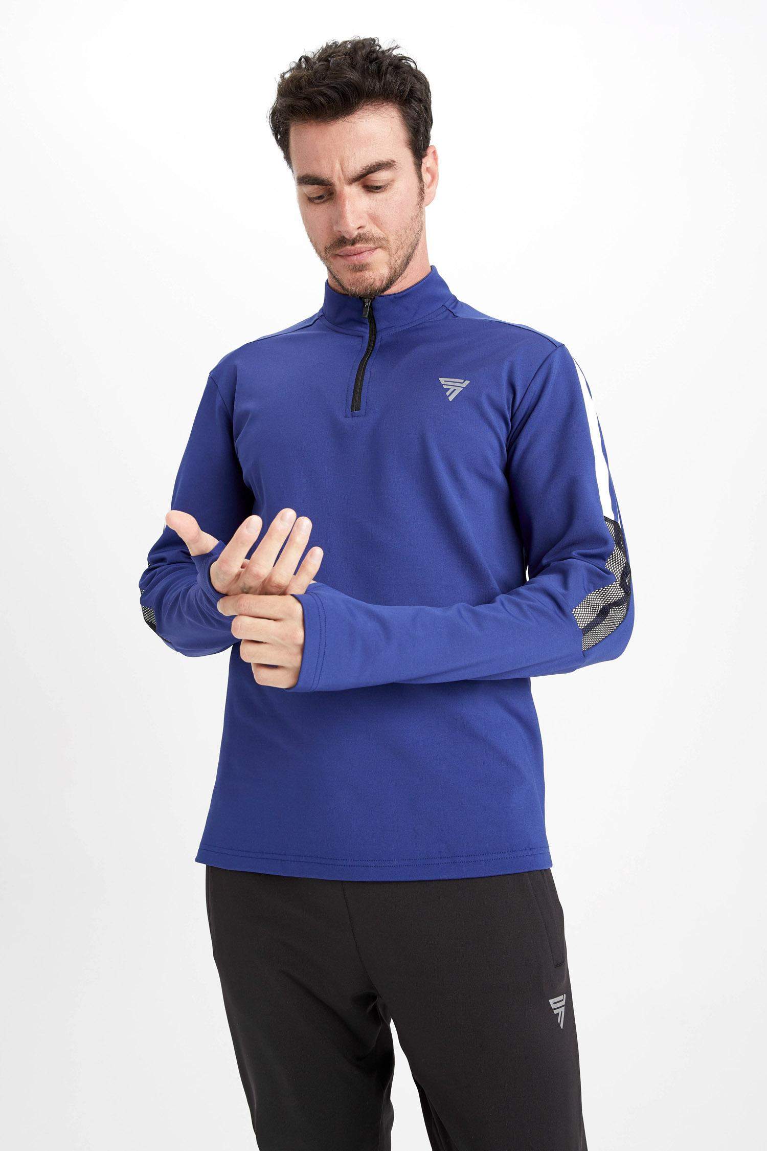 Defacto Fit Slim Fit Dik Yaka Sporcu Sweatshirt. 4 Defacto Fit Slim Fit Dik Yaka Sporcu Sweatshirt. 4