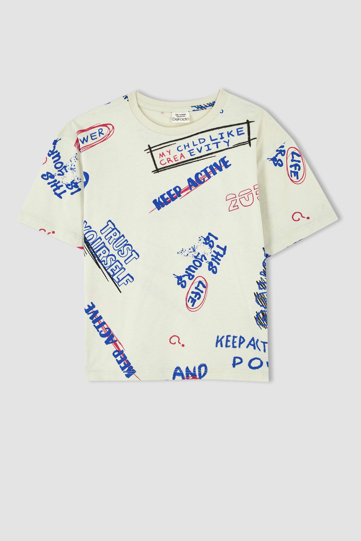 Defacto Erkek Çocuk Oversize Fit Desenli Kısa Kollu Tişort Şort Takım. 2 Defacto Erkek Çocuk Oversize Fit Desenli Kısa Kollu Tişort Şort Takım. 2