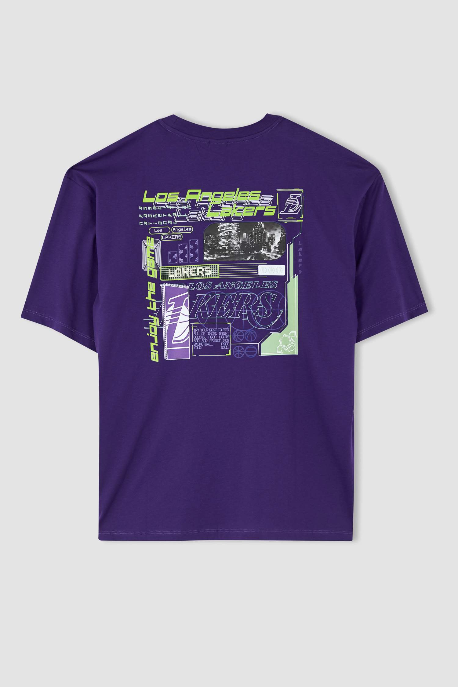 Defacto Fit NBA Los Angeles Lakers Lisanslı Oversize Fit Tişört