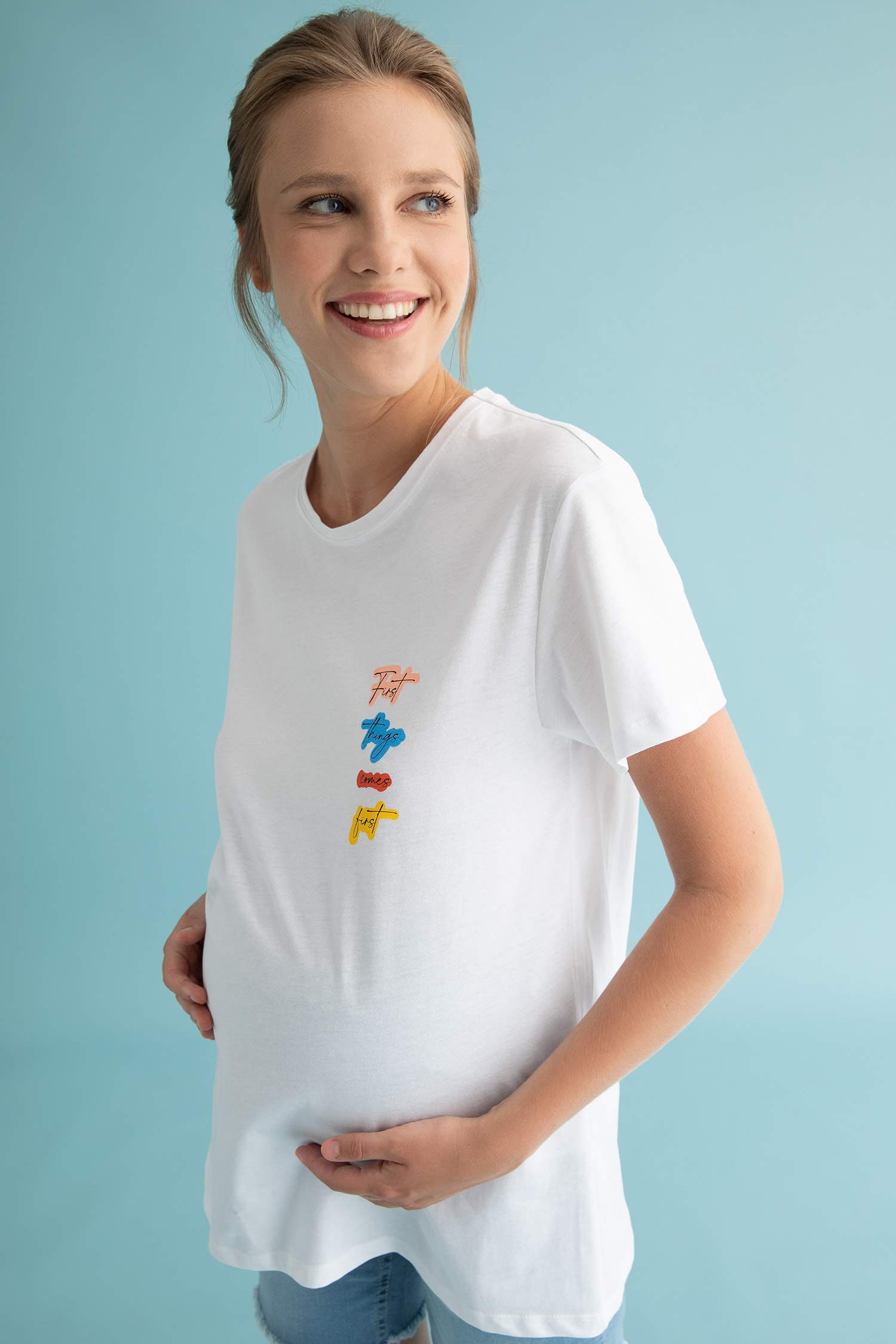 Regular Fit Slogan Baskılı Kısa Kollu Tişört