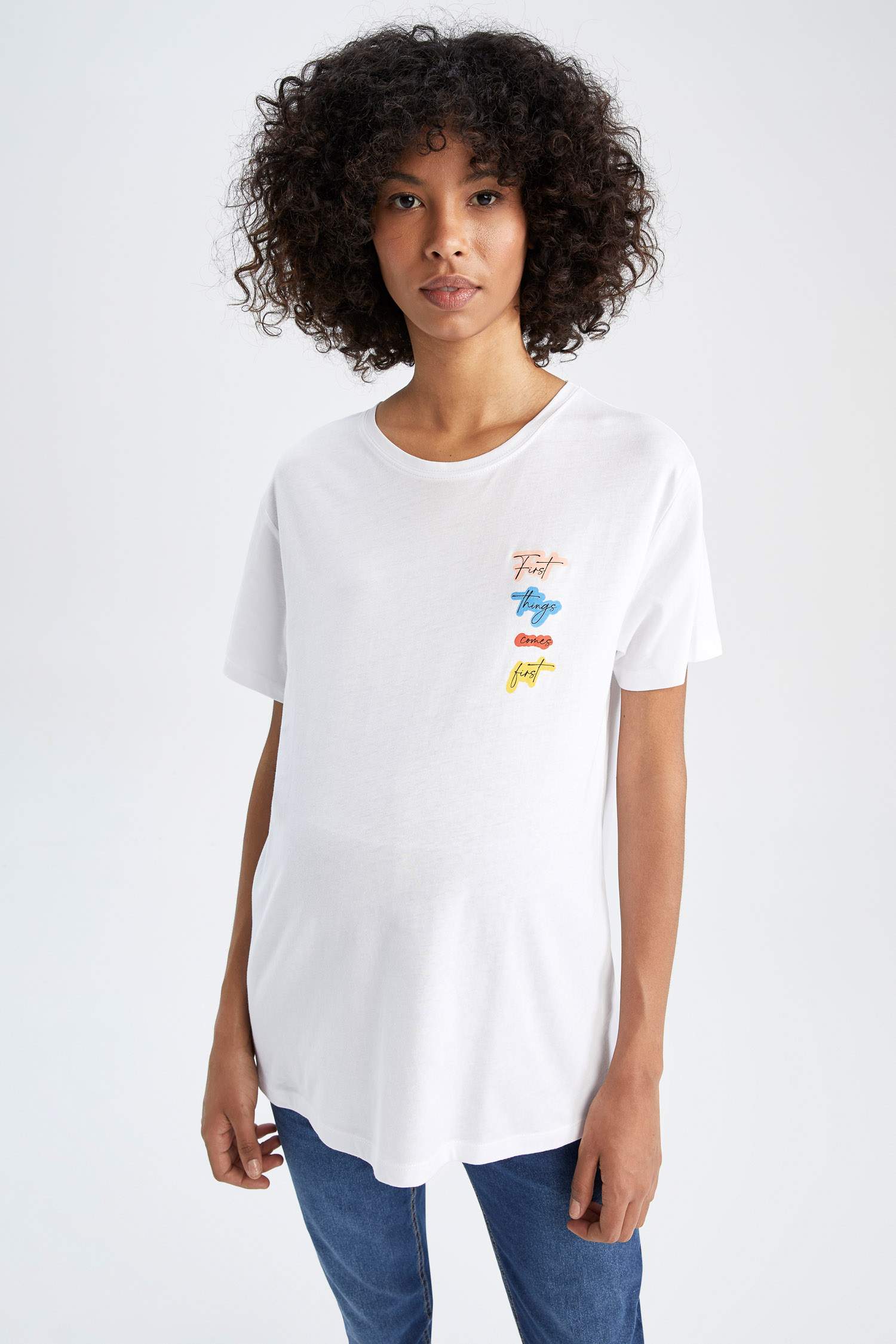 Regular Fit Slogan Baskılı Kısa Kollu Tişört