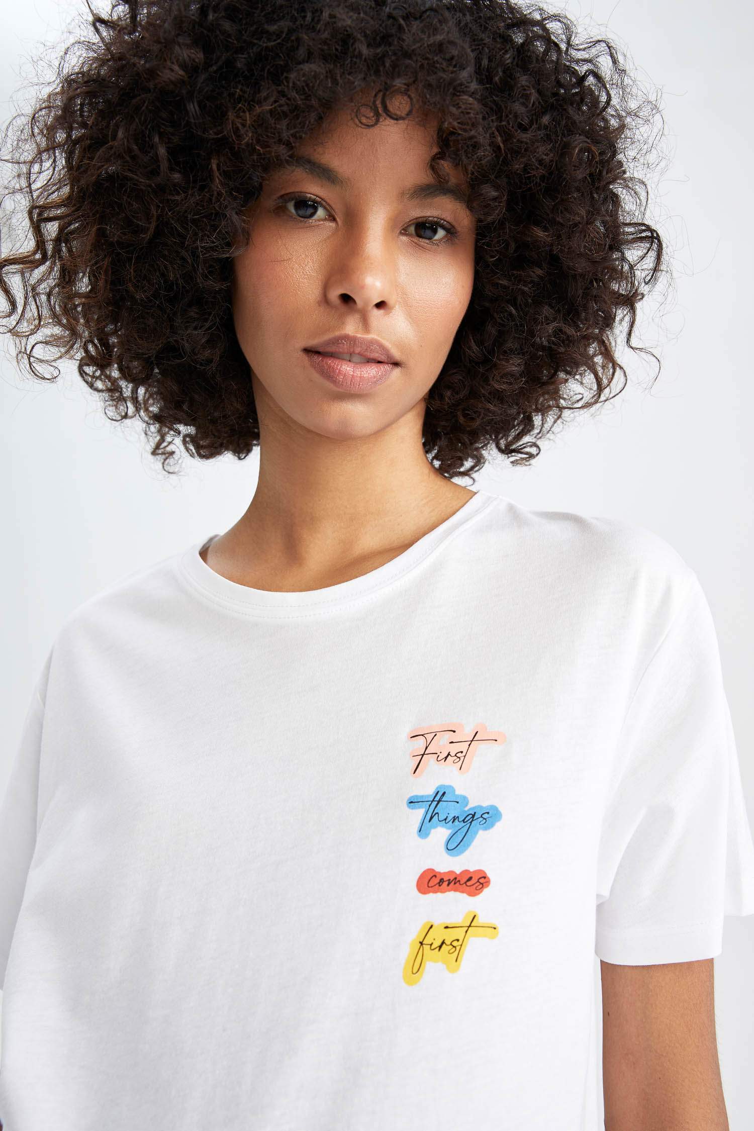 Regular Fit Slogan Baskılı Kısa Kollu Tişört