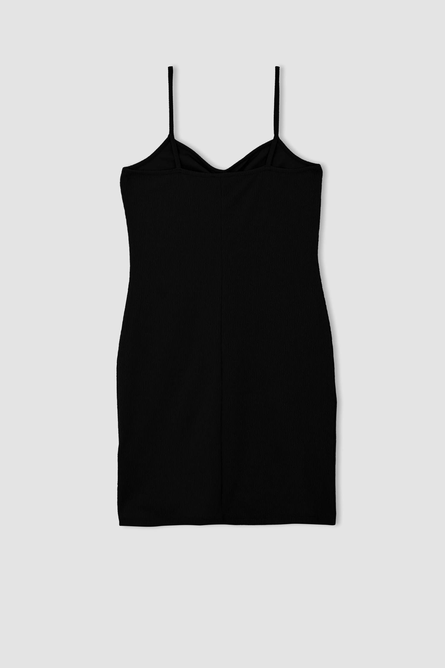 Bodycon Askılı Midi Örme Elbise