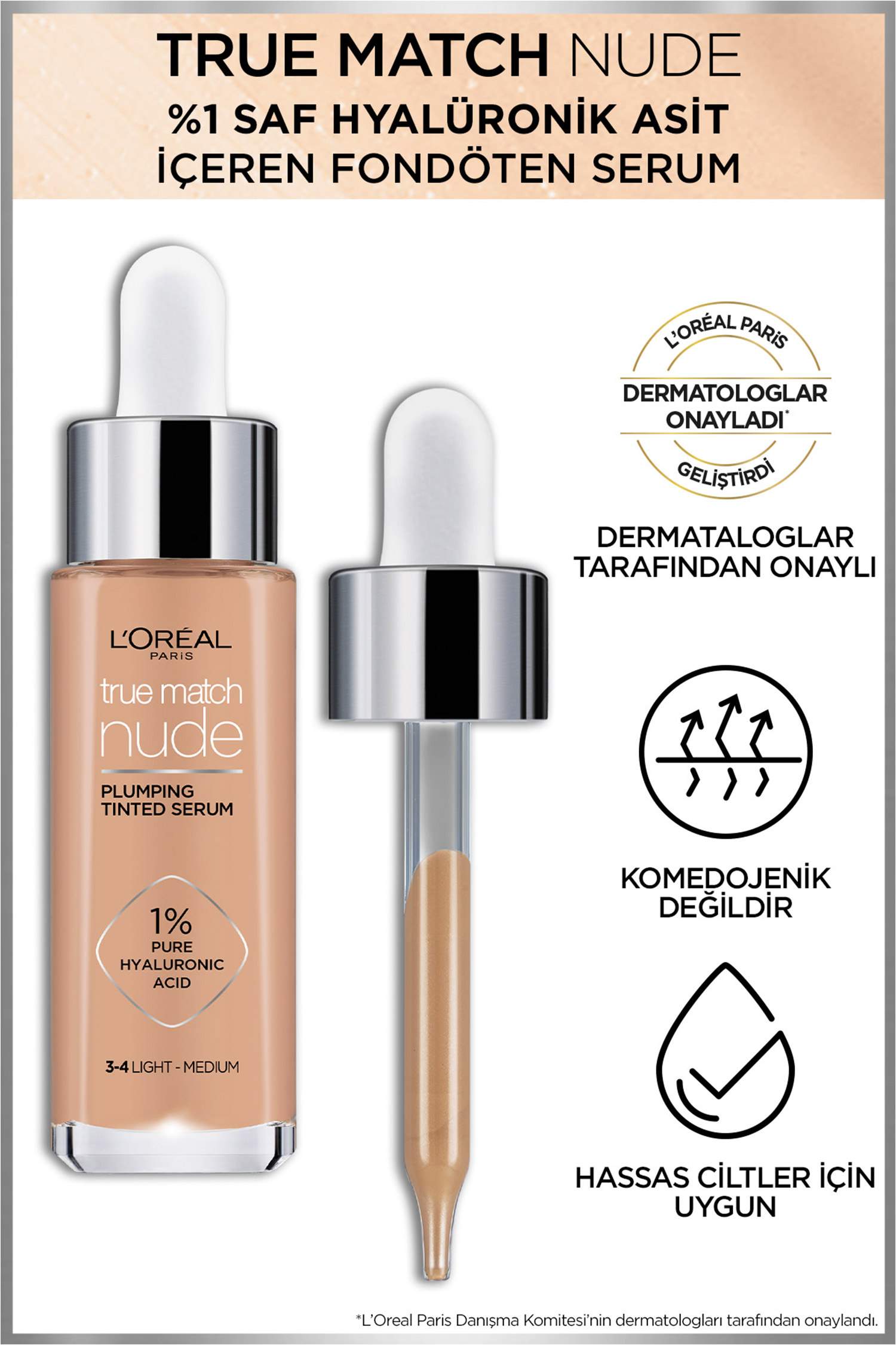 L'Oréal Paris True Match Nude Fondöten Serum 2-3 Light