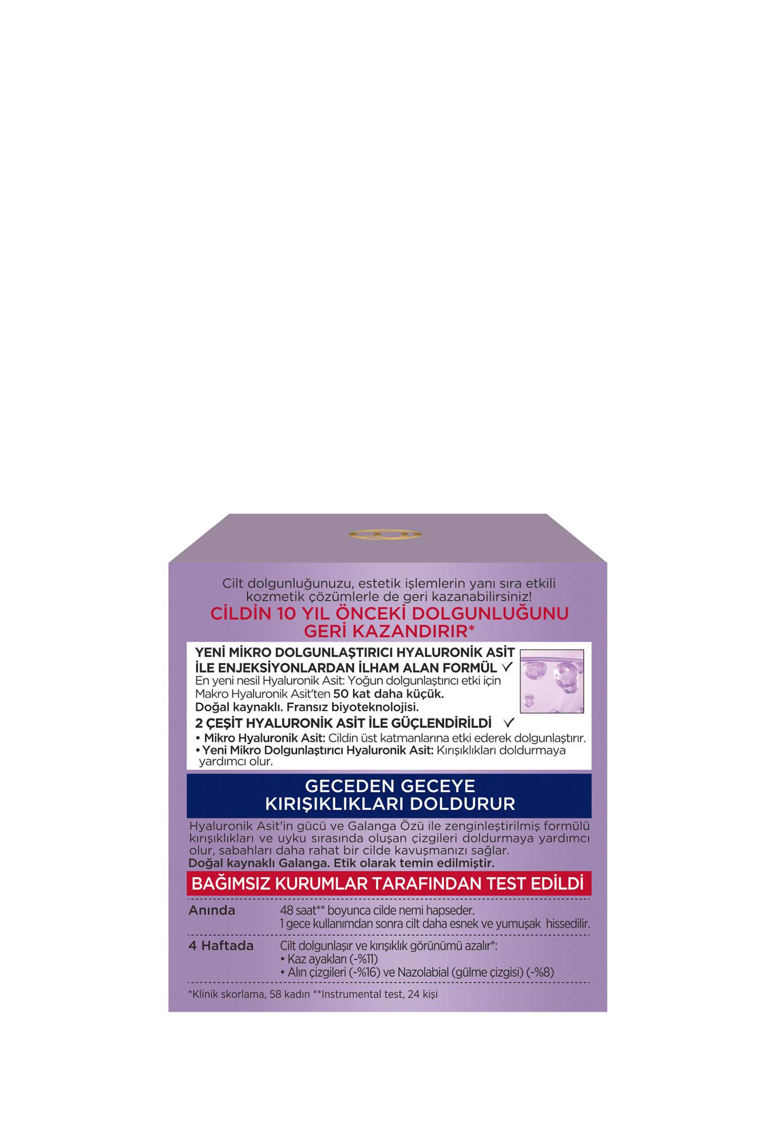 L'Oréal Paris Revitalift Filler Yoğun Dolgunlaştırıcı Yaşlanma Karşıtı Gece Kremi 50ml Hyaluronik Asit