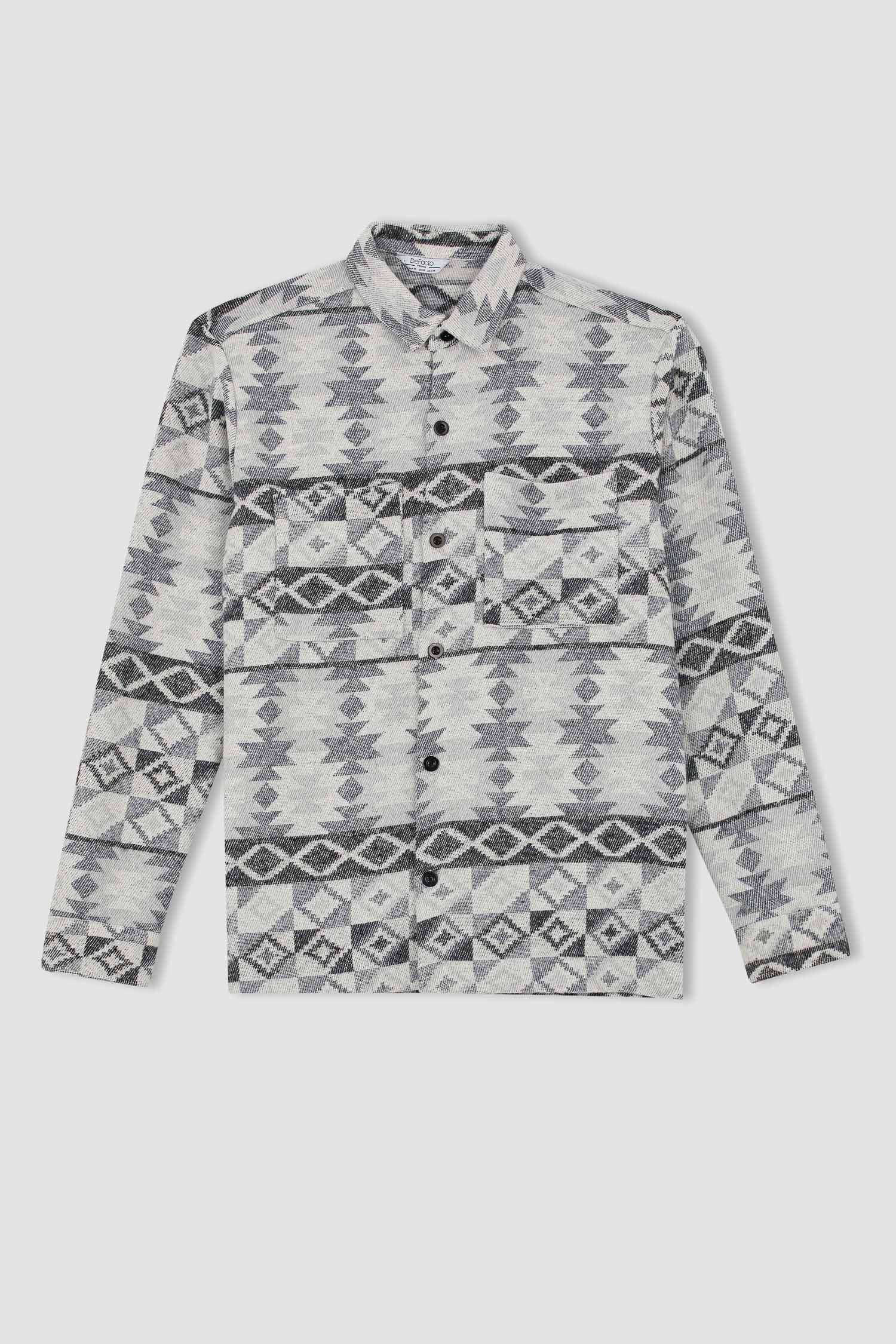 Defacto Regular Fit Etnik Desenli Oduncu Uzun Kollu Gömlek. 7 Defacto Regular Fit Etnik Desenli Oduncu Uzun Kollu Gömlek. 7