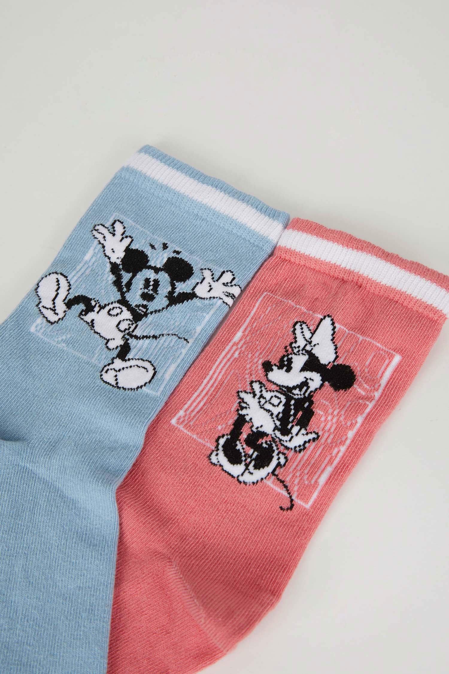 Mixed Color Woman Woman Mickey Minnie Licensed Piece Long Sock