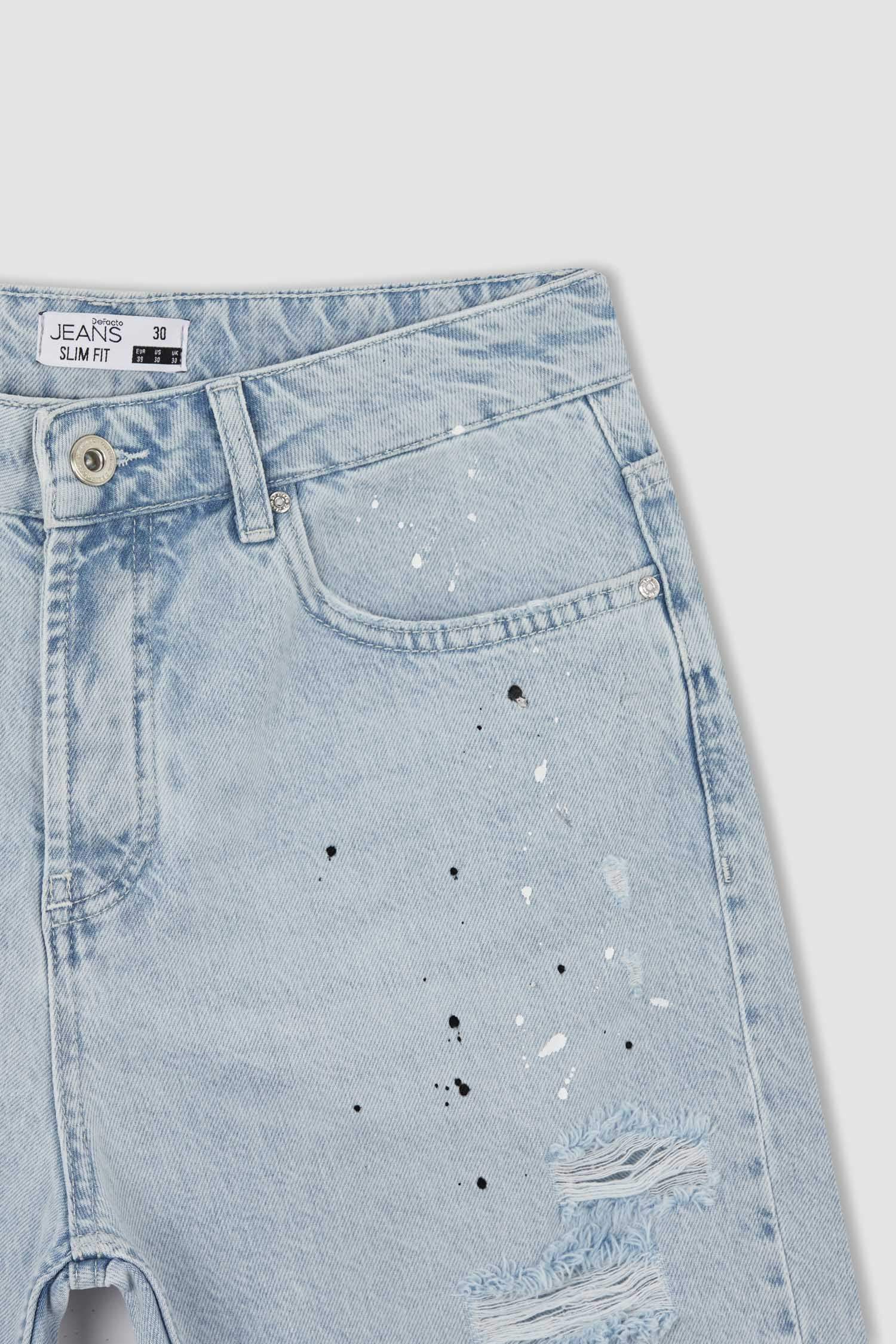 Defacto Slim Fit Geri Dönüşümlü Jean Yırtık Detaylı Bermuda. 7 Defacto Slim Fit Geri Dönüşümlü Jean Yırtık Detaylı Bermuda. 7