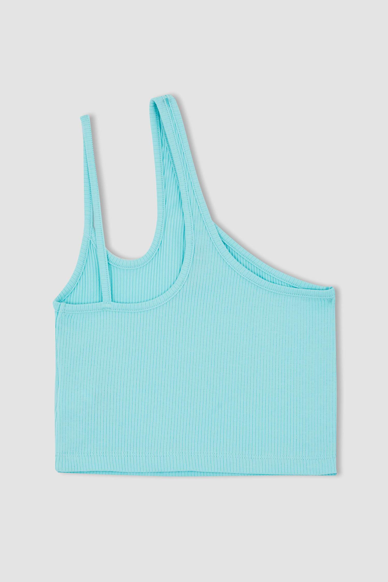 Slim Fit Tek Omuzlu Fitilli Kaşkorse Atlet